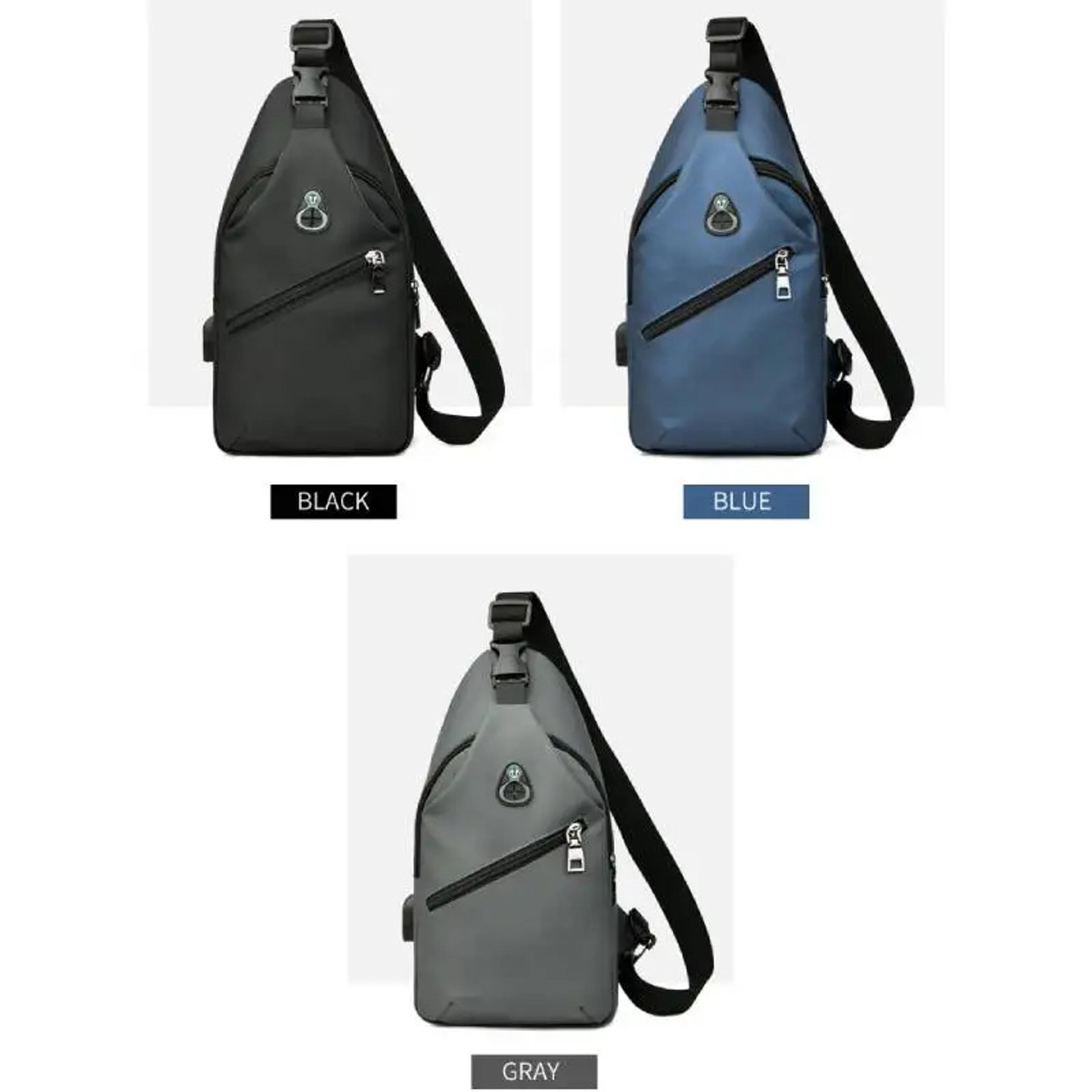 Men Fashion Crossbody Bag Trendy Chest Bag Usb Shoulder Bag Leisure Small Chest Bag Large Capacity  3