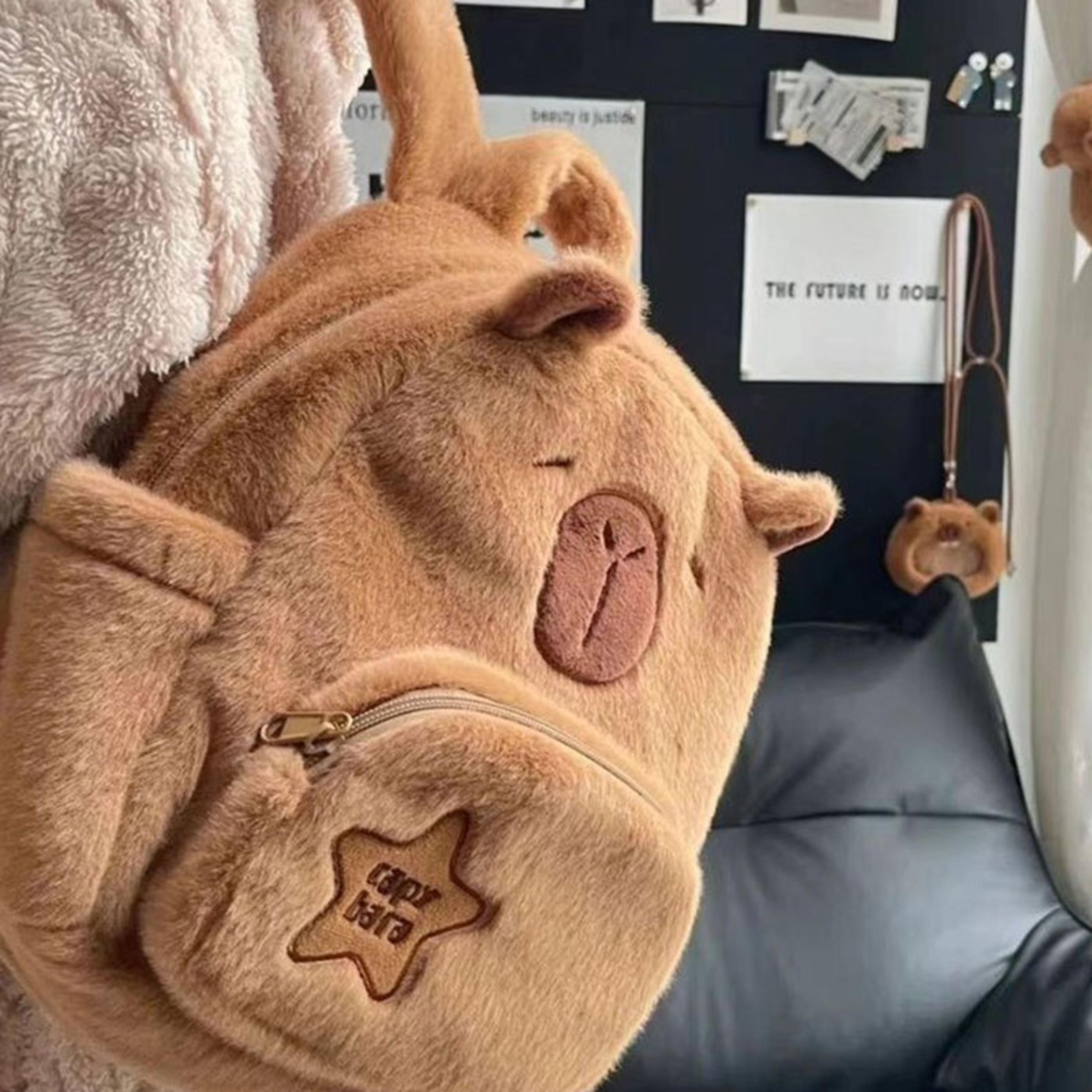Plush Backpack For Women Versatile Cartoon Capibala Crossbody Bag With Large Capacity Tote For Styl 3