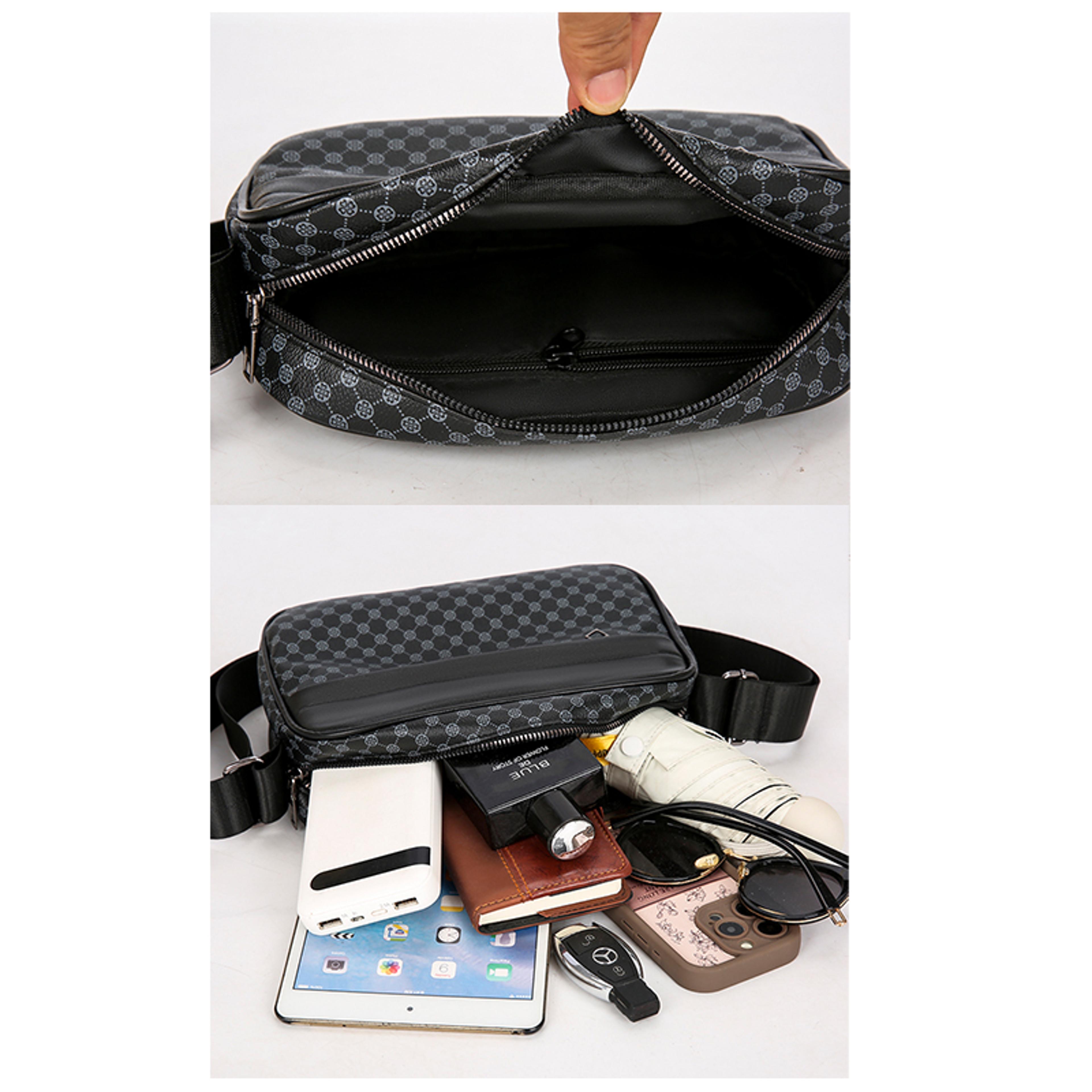 Mens Leather Crossbody Messenger Bag Lightweight Business Shoulder Bag 3