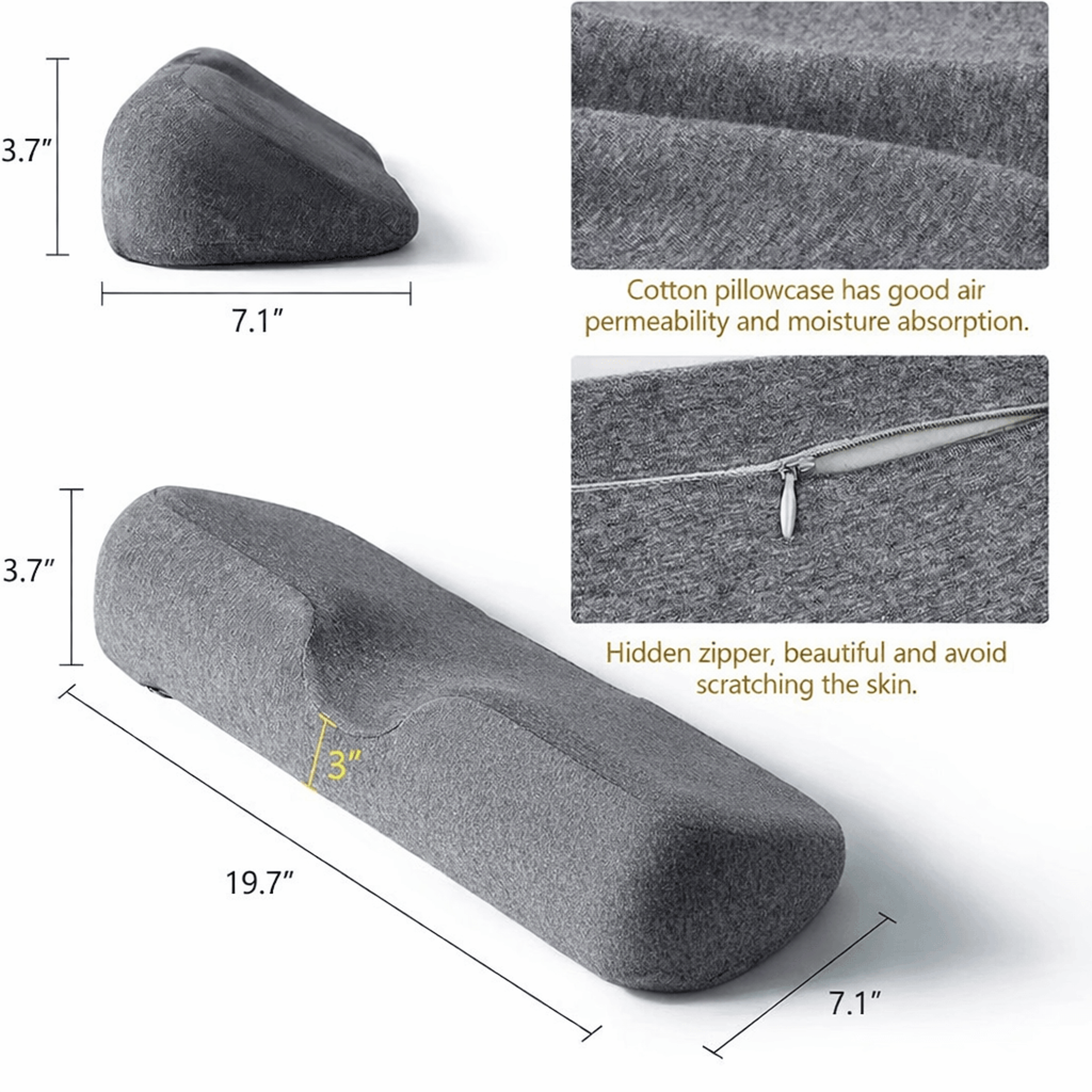 Ergonomic Cervical Pillow Memory Foam Contour Neck Support For Side Sleepers 6