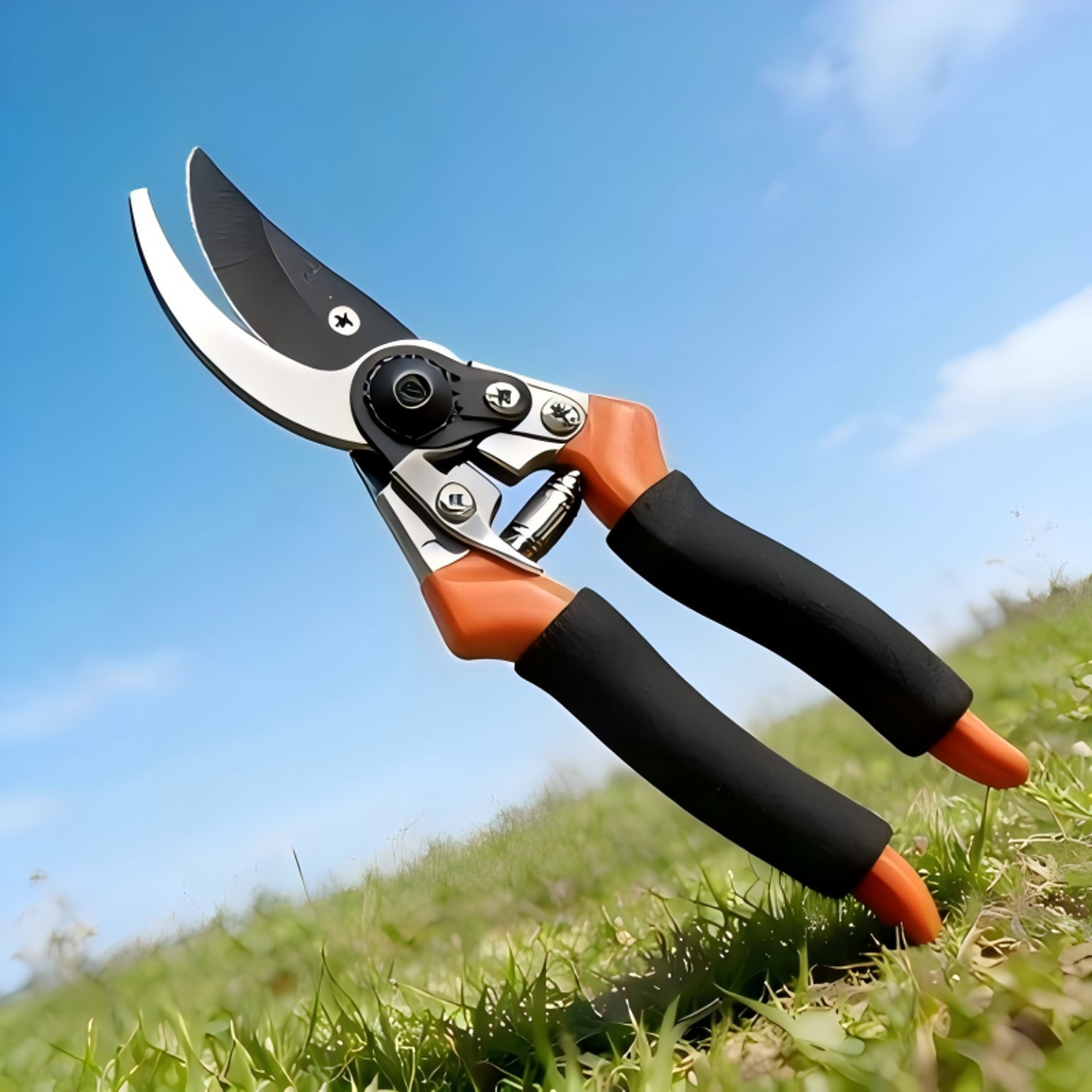 high carbon steel garden shears with anti slip sponge handle precision secateurs for home gardening