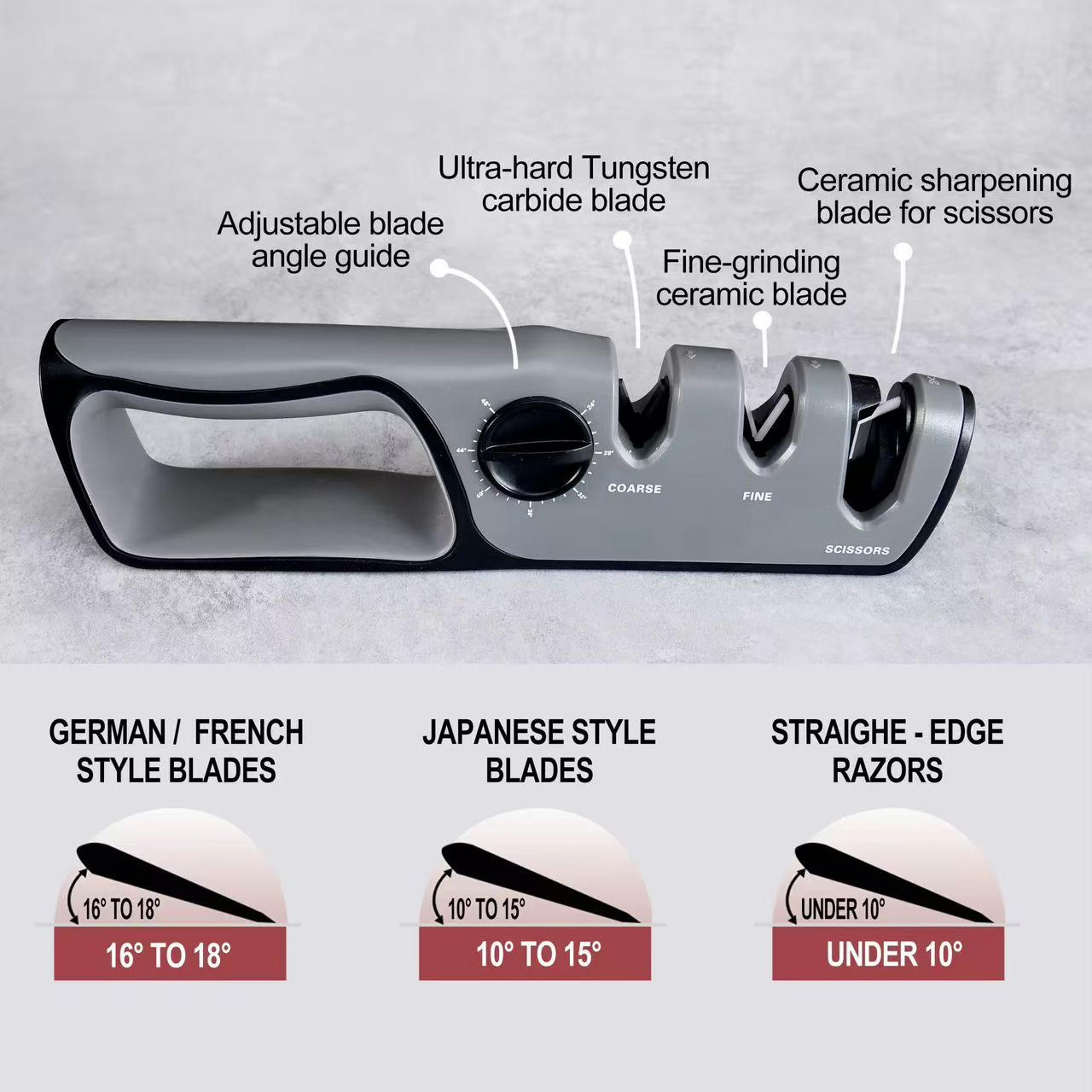 Professional Knife Sharpening Stone Adjustable Angle Manual Sharpener For Kitchen Knives  Scissors  3