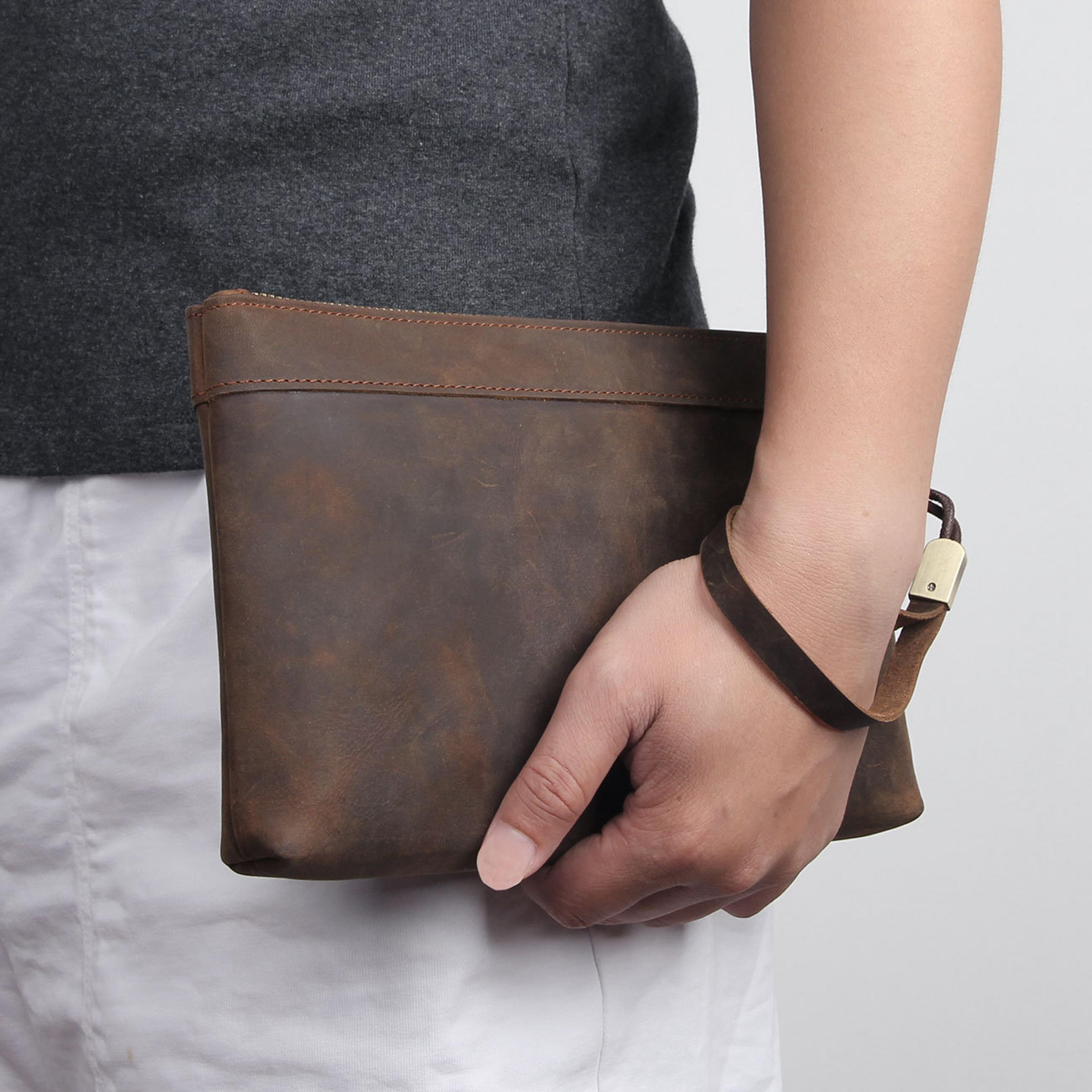 Premium Genuine Leather Wallet Clutch For Men Large Capacity Phone Holder 0