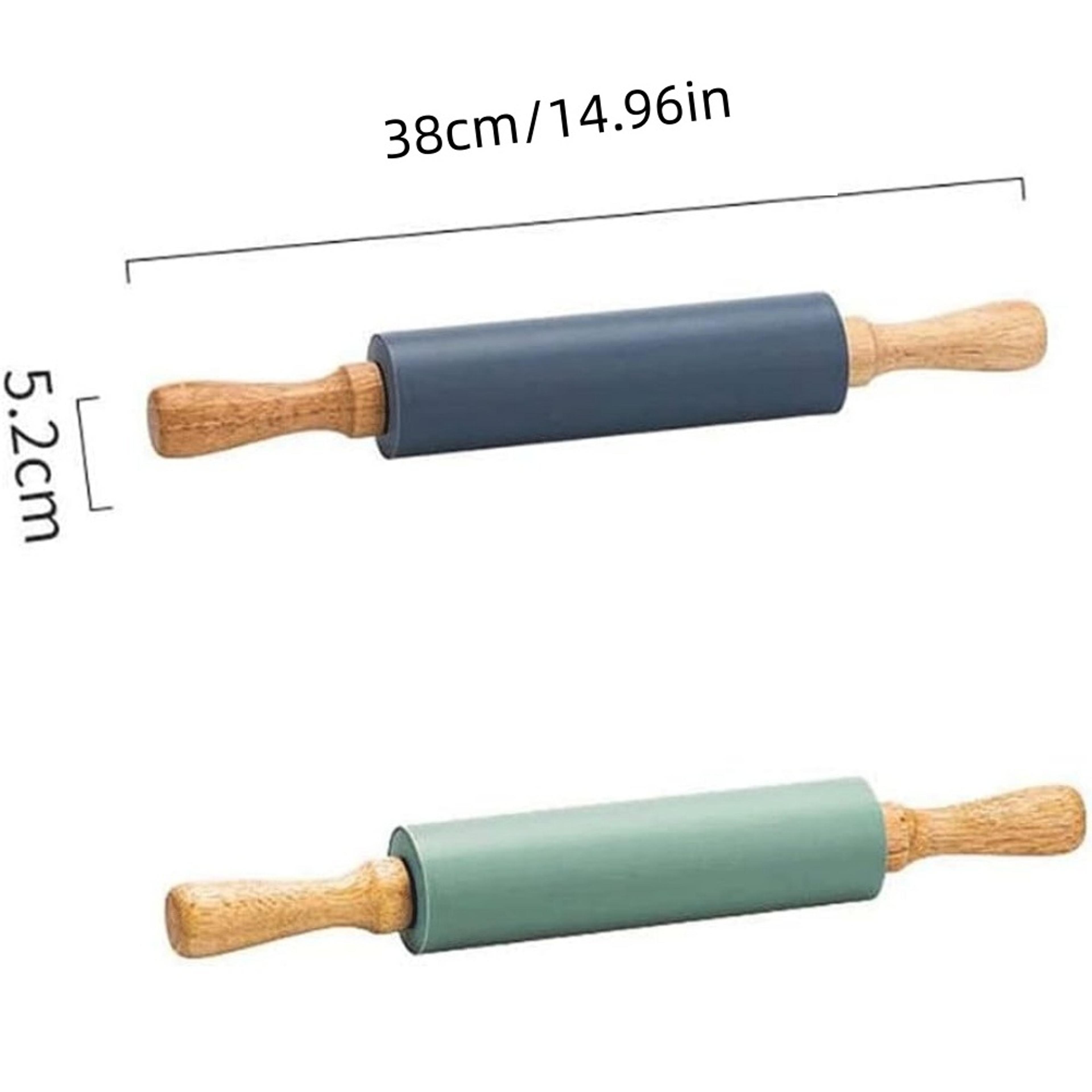 Non Stick Silicone Rolling Pin With Wooden Handle For Easy Baking  Rolling Dough 1
