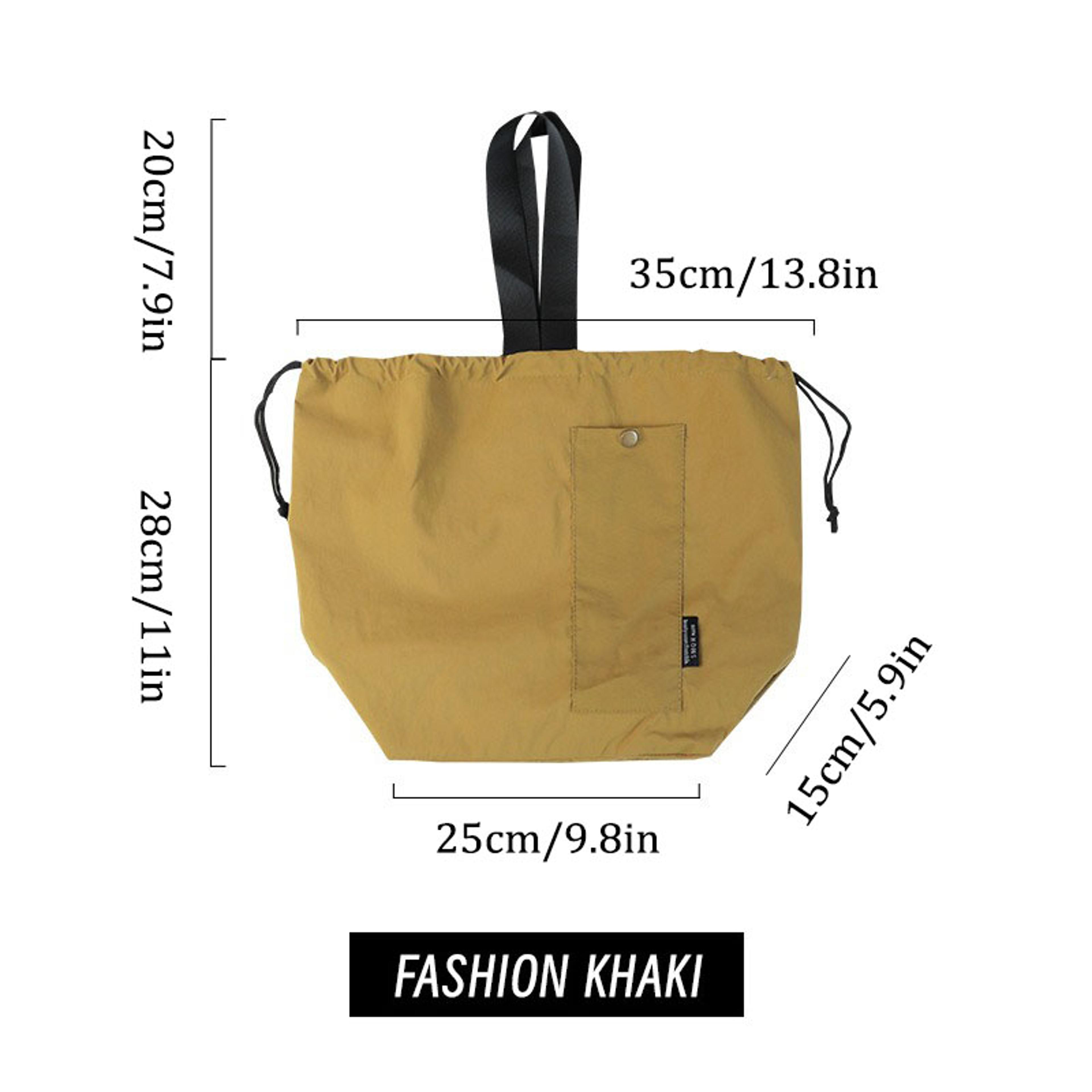 Waterproof Bento Box Bag With Thermal Storage  Drawstring Closure Picnic Cooler Tote 5