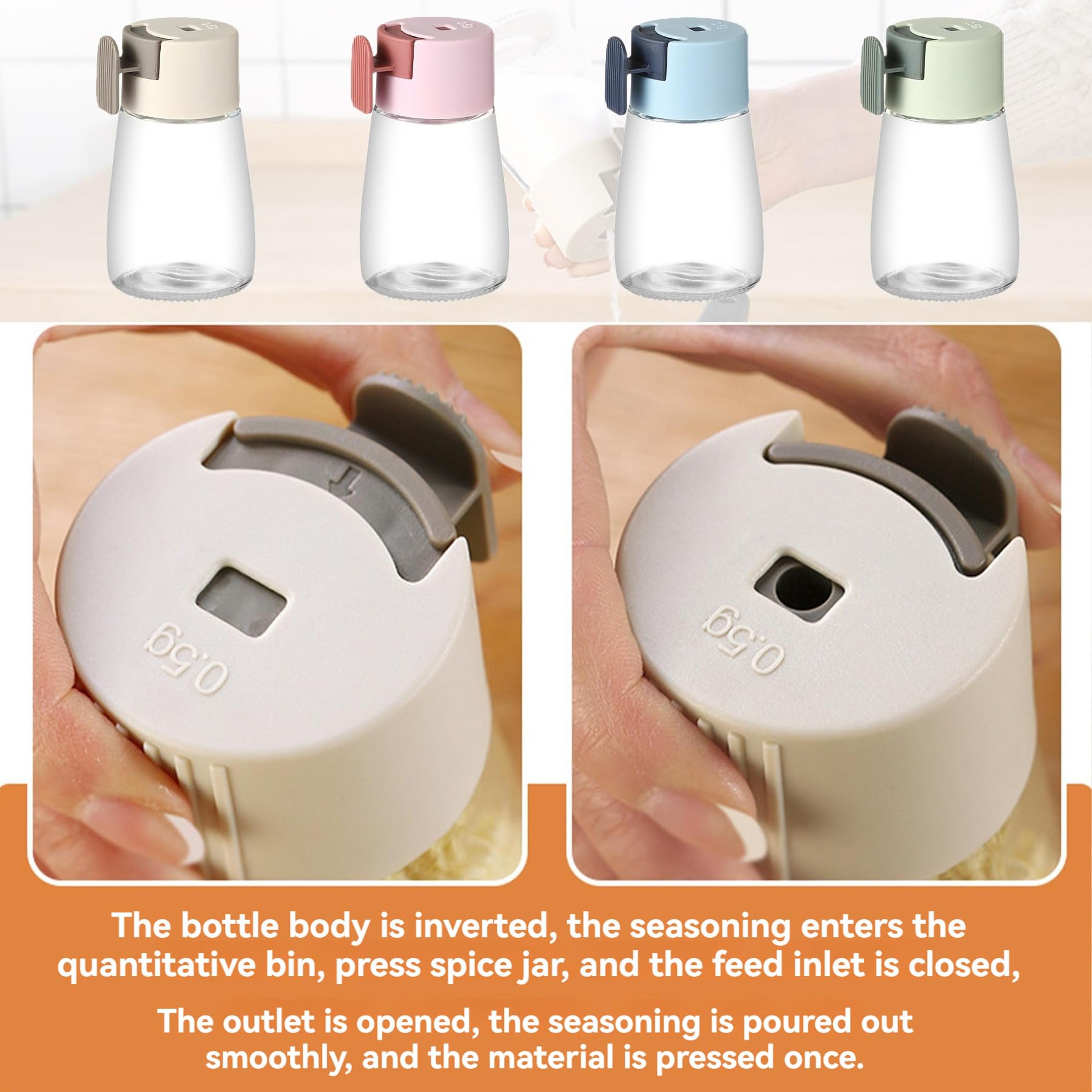 Upgrade Precise Quantitative Push Type Airtight Glass Seasoning Bottle For Salt  Condiments 5