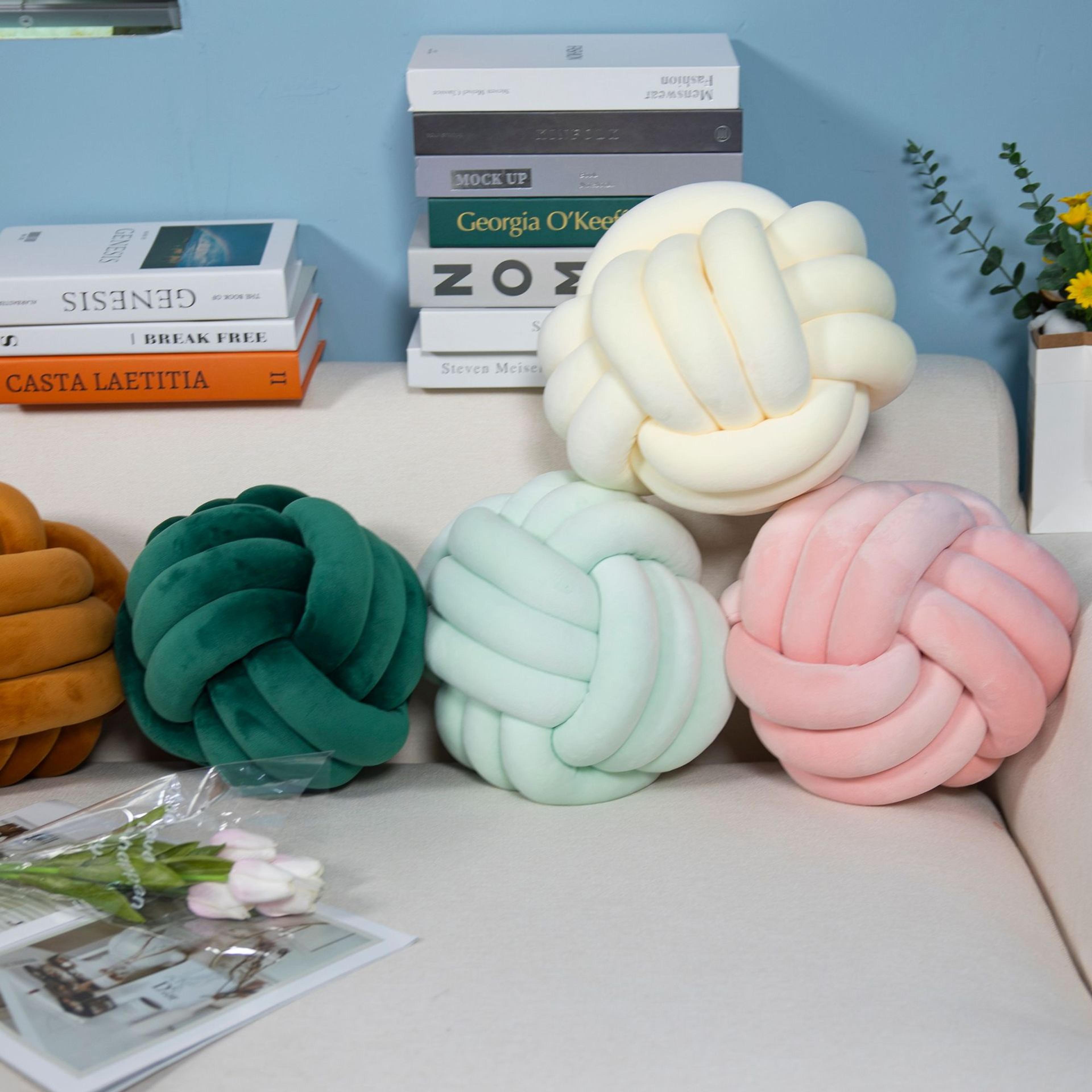 handmade knot pillow decorative throw pillow for aesthetic home decor & modern living spaces