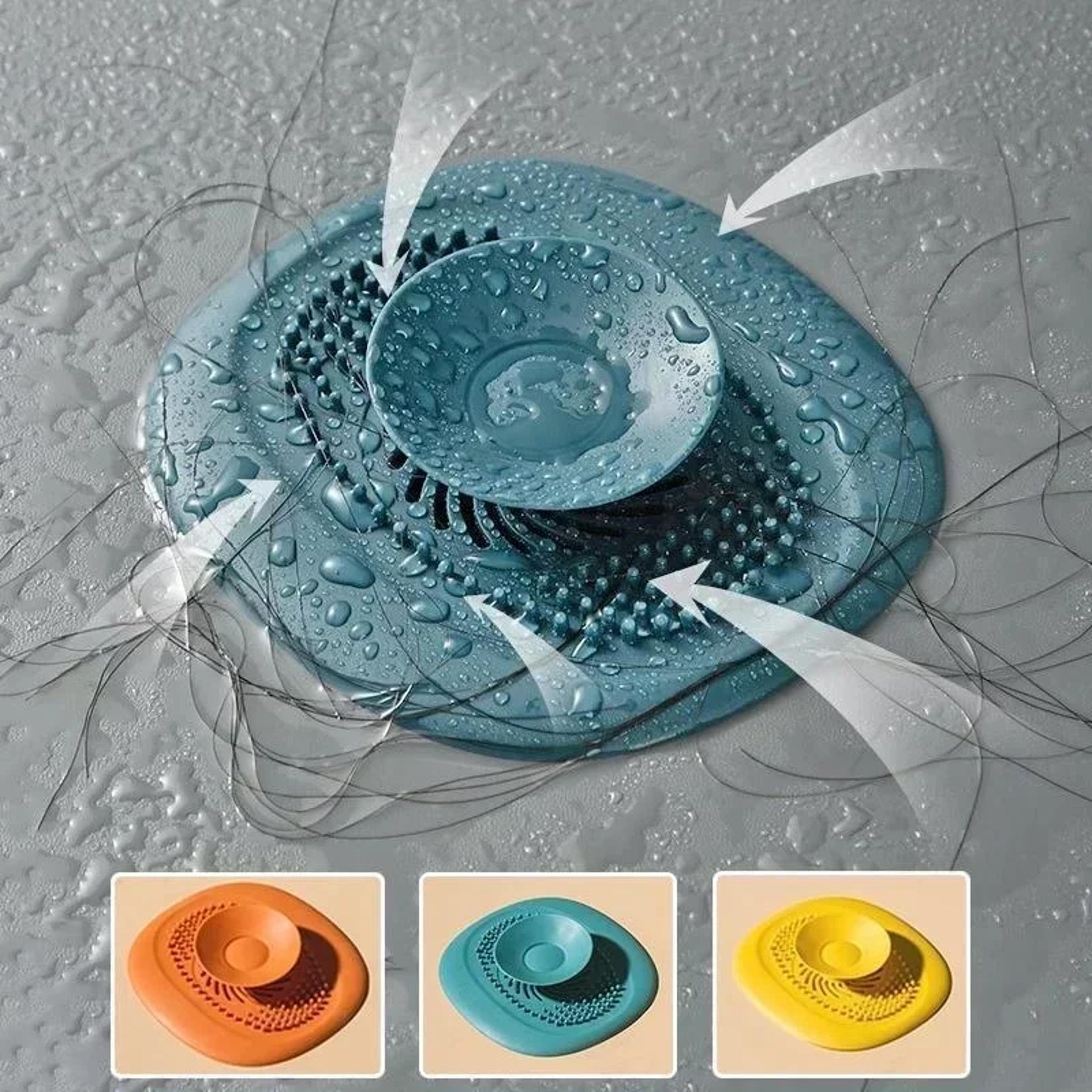 universal silicone hair catcher and anti clogging shower drain cover stopper