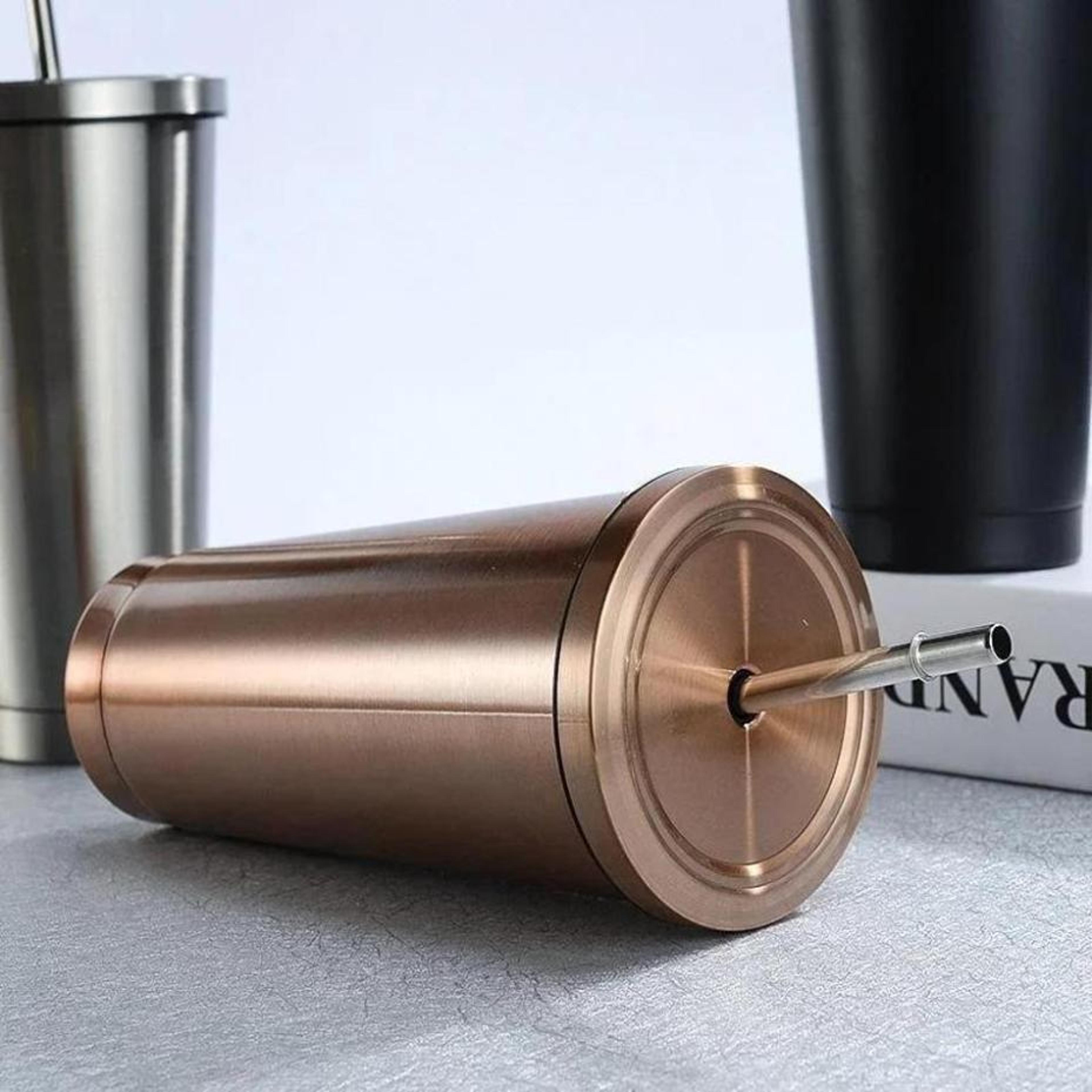 Premium Large Insulated Stainless Steel Cup With Straw Portable Travel Coffee Tumbler 2