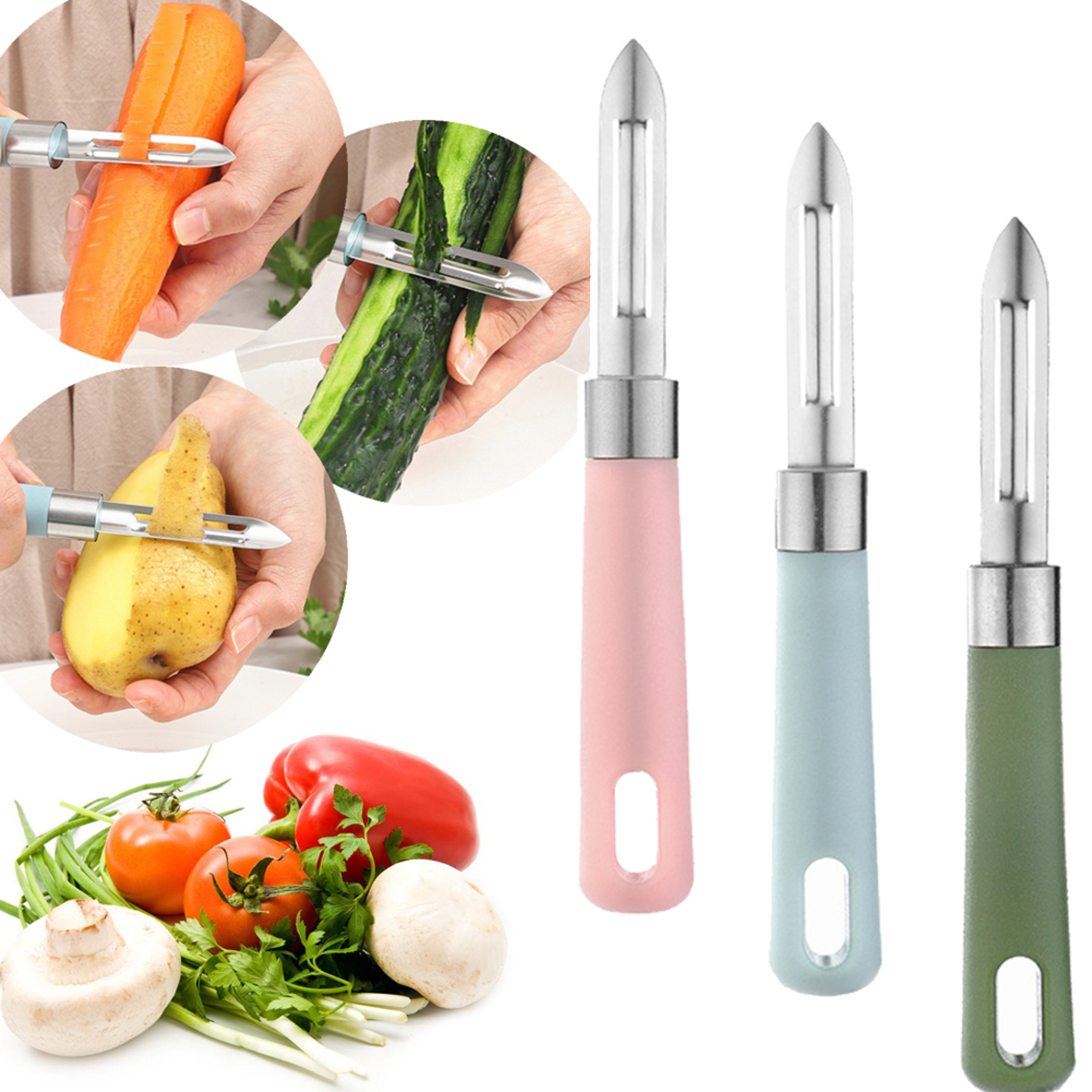 stainless steel vegetable peeler fast manual potato & fruit skin removal tool
