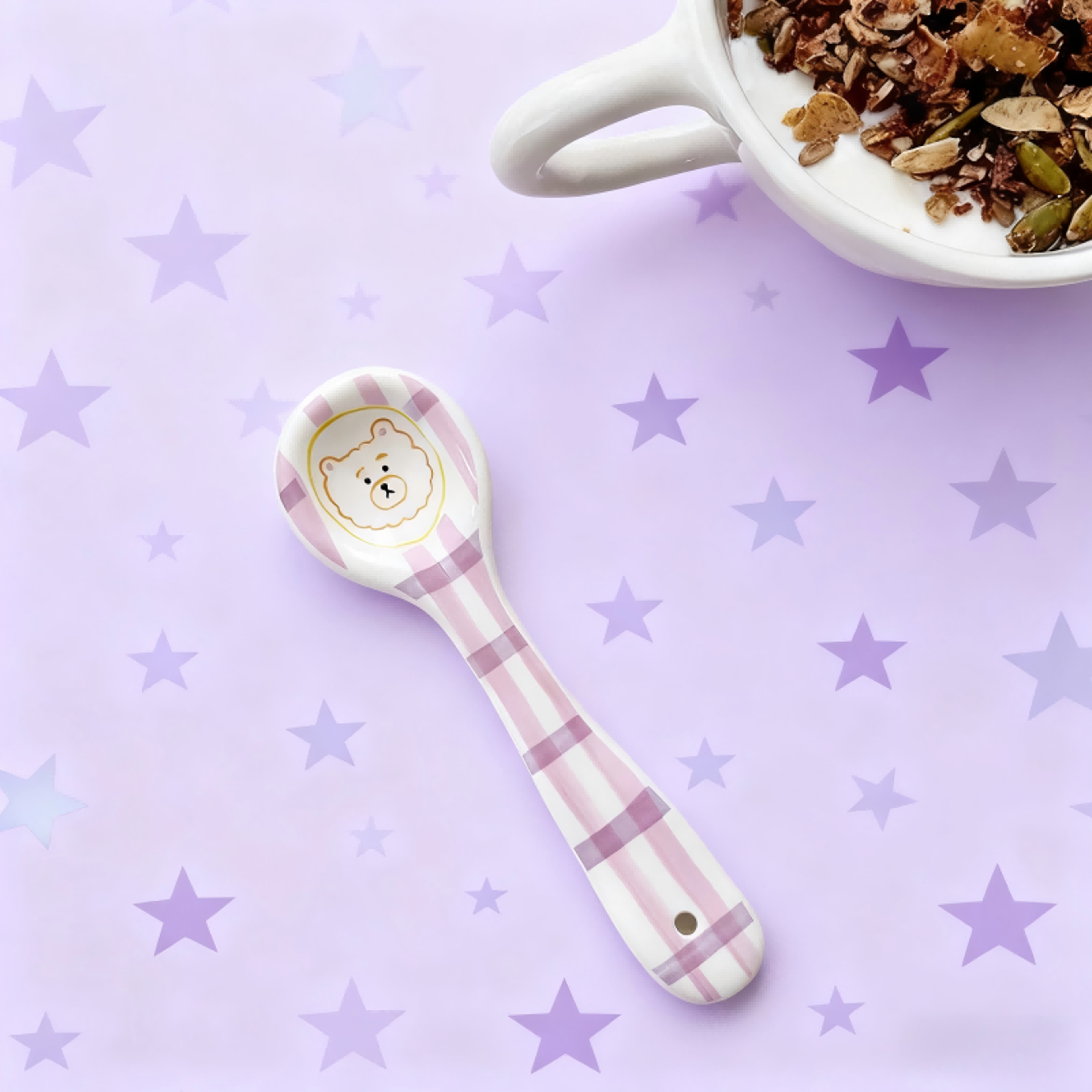 Cute Smiling Ceramic Ice Cream Spoon Hand Painted Irregular Dessert  Breakfast Spoon For Kitchen Ta 4