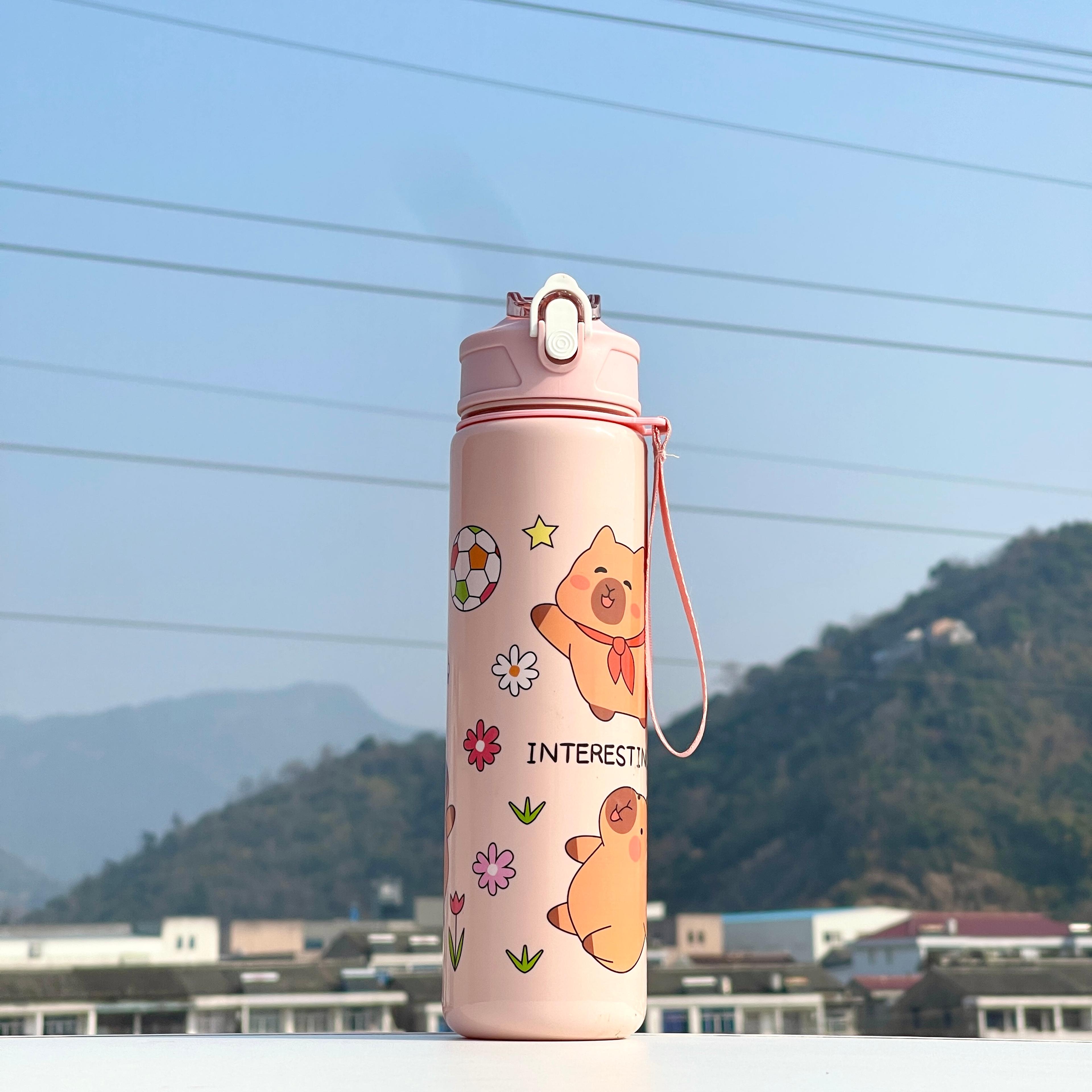 Cute Large Capacity Water Bottle With Straw For Girls And Students 4