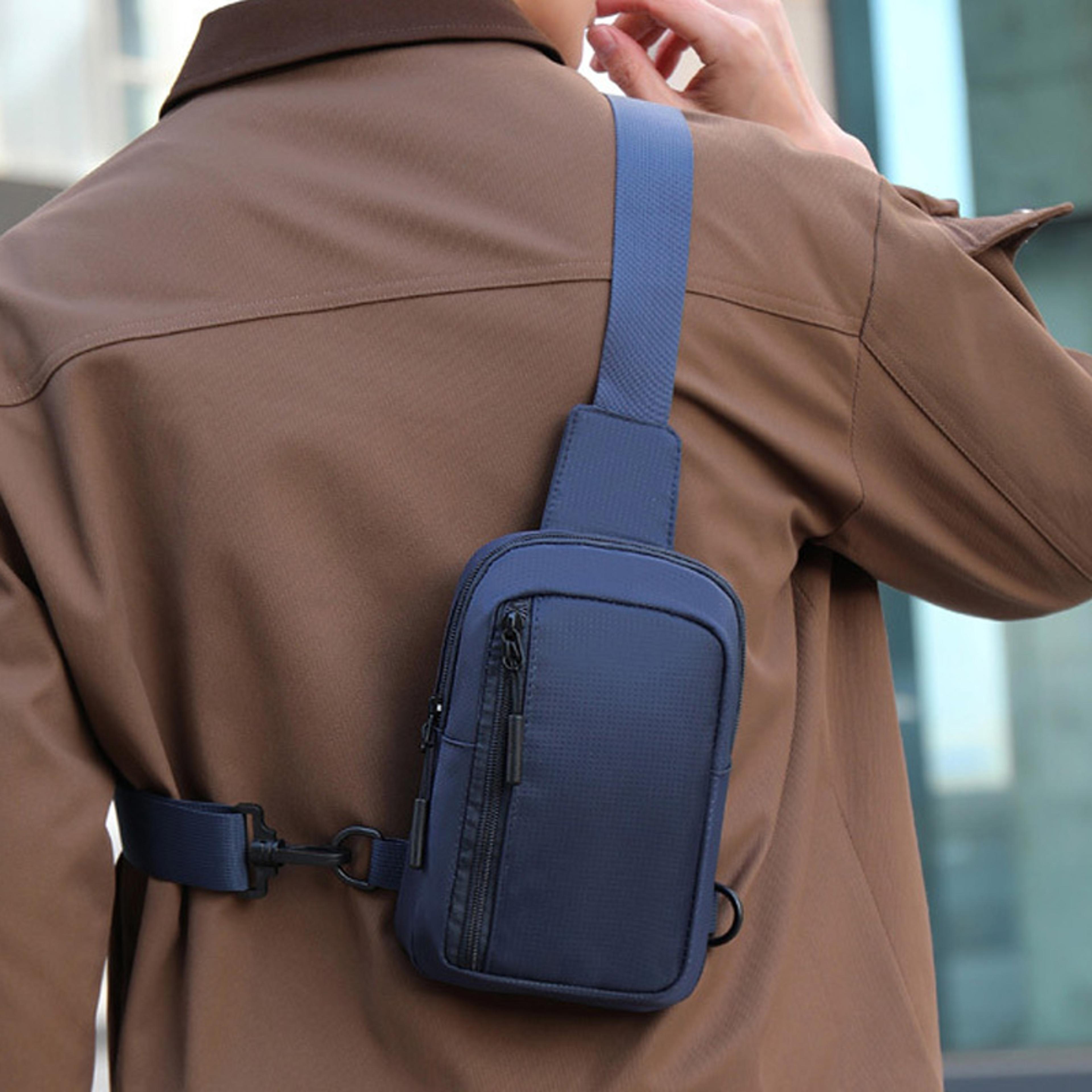 small sports chest bag for men mobile phone messenger & shoulder backpack for daily use