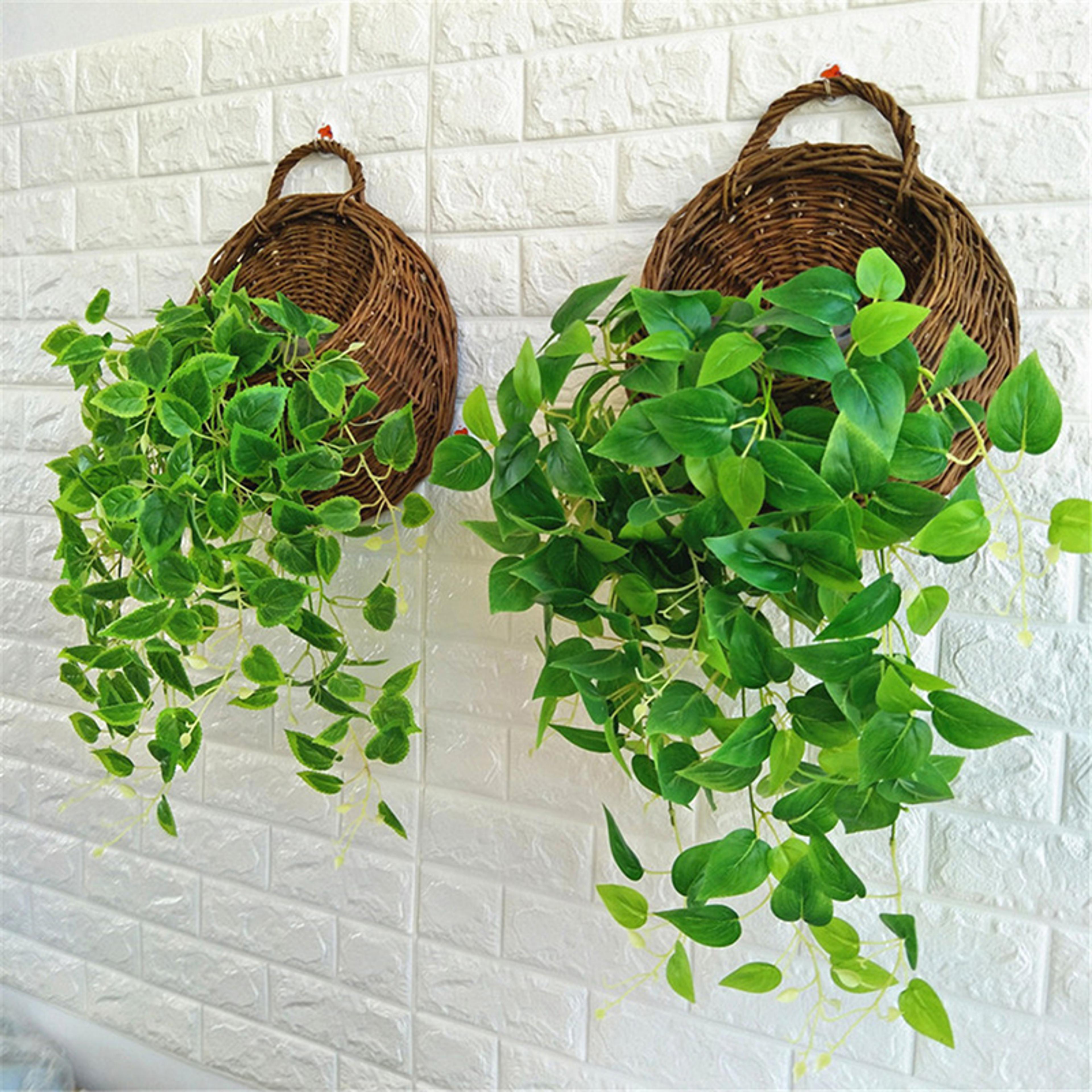 Flower Wall Hanging Wicker Planter Elegant Wicker Basket For Home  Garden Decor 0