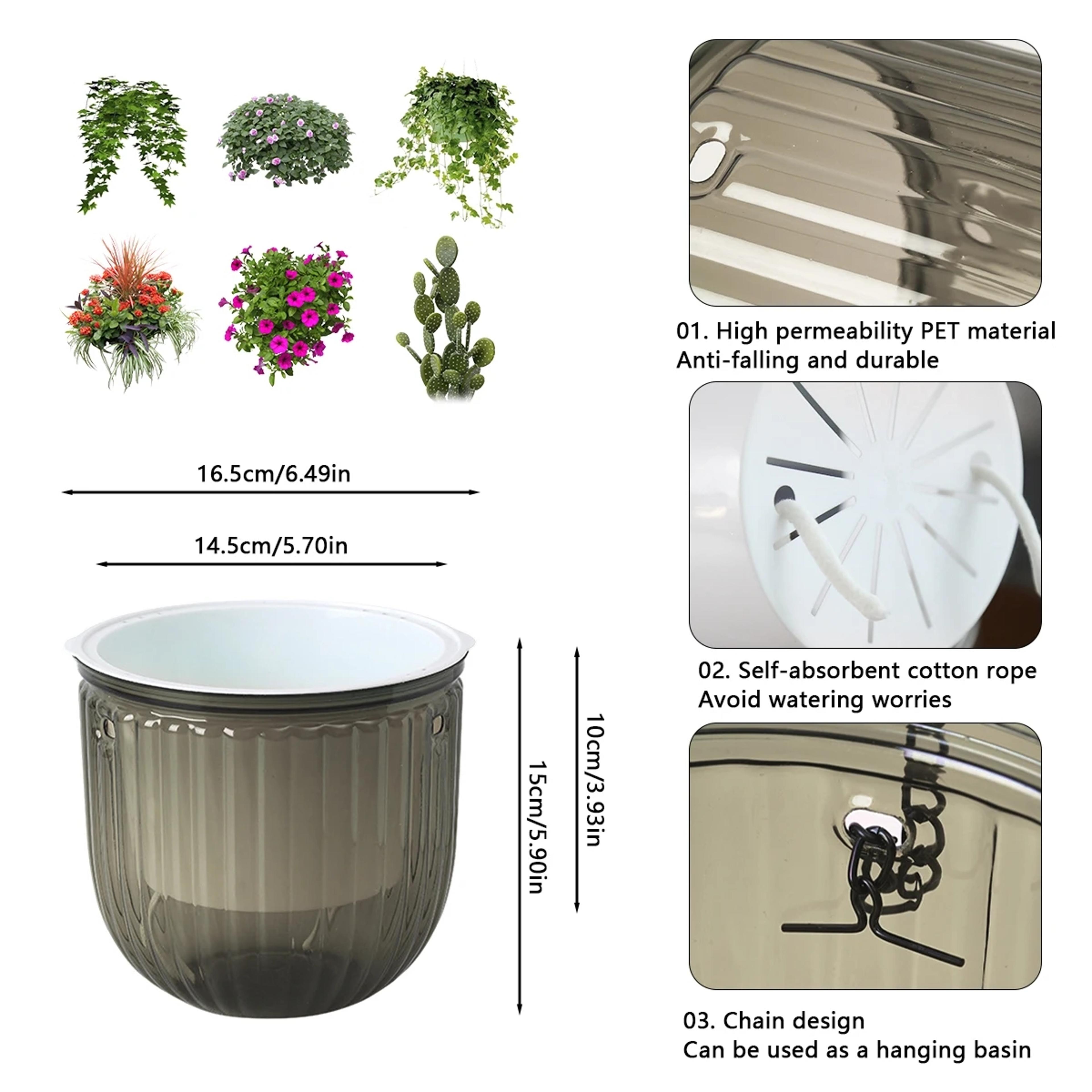 Premium Self Absorbing Hydroponic Flower Pot Thickened Hanging Planter For Indoor Gardening  Lazy C 5