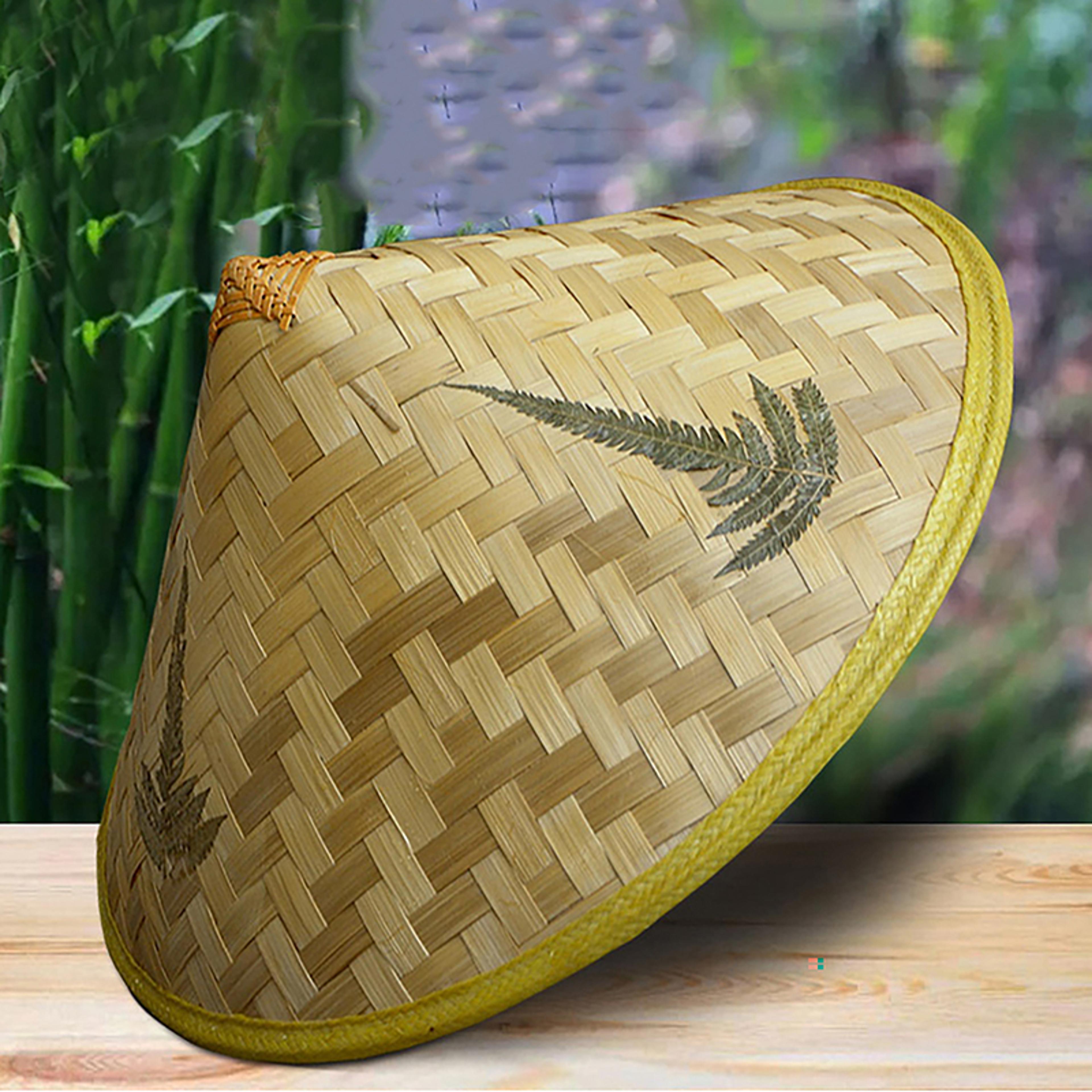 handmade bamboo cone hat woven sunshade straw fisherman hat