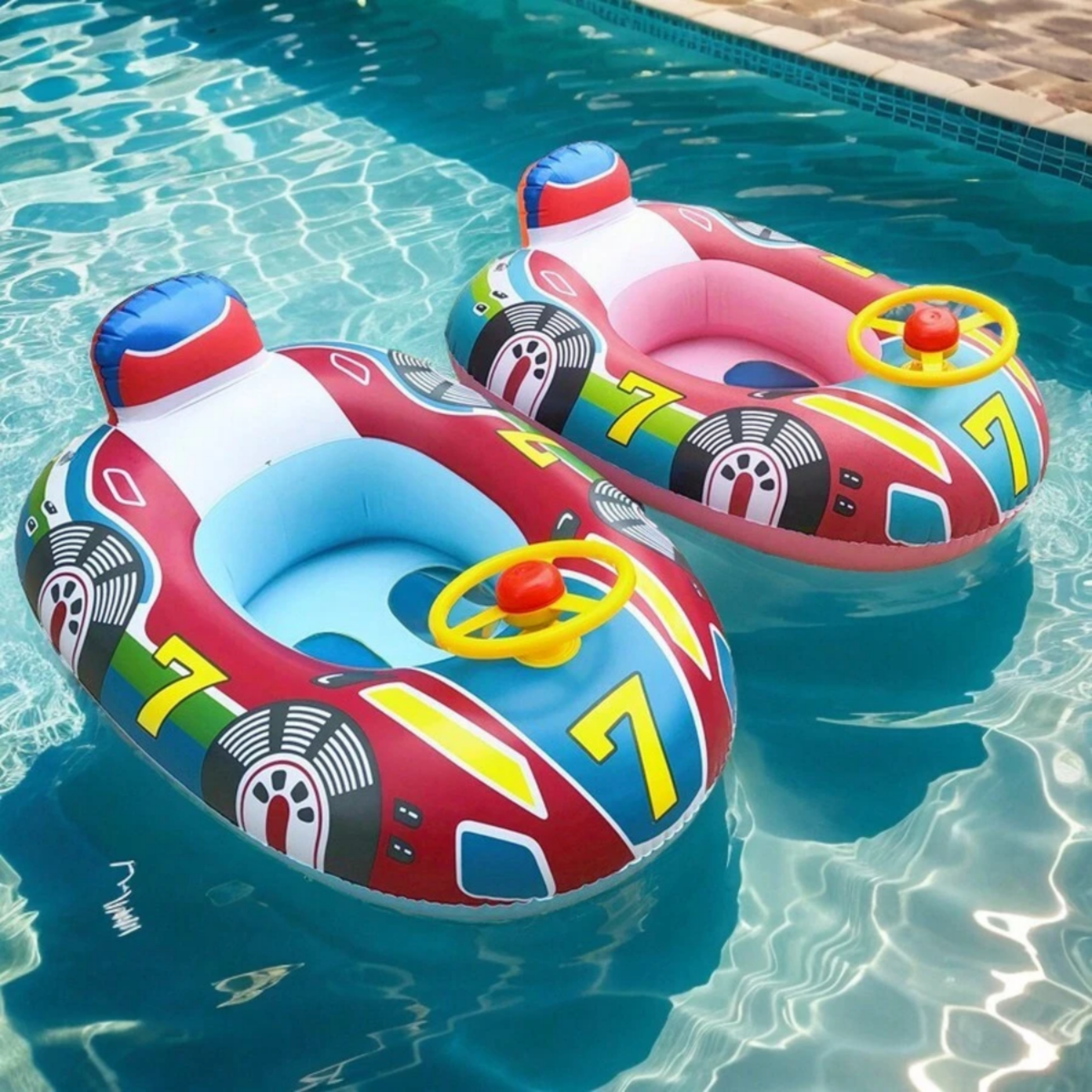 toddler pool float car with handles safe baby swim ring for summer water fun