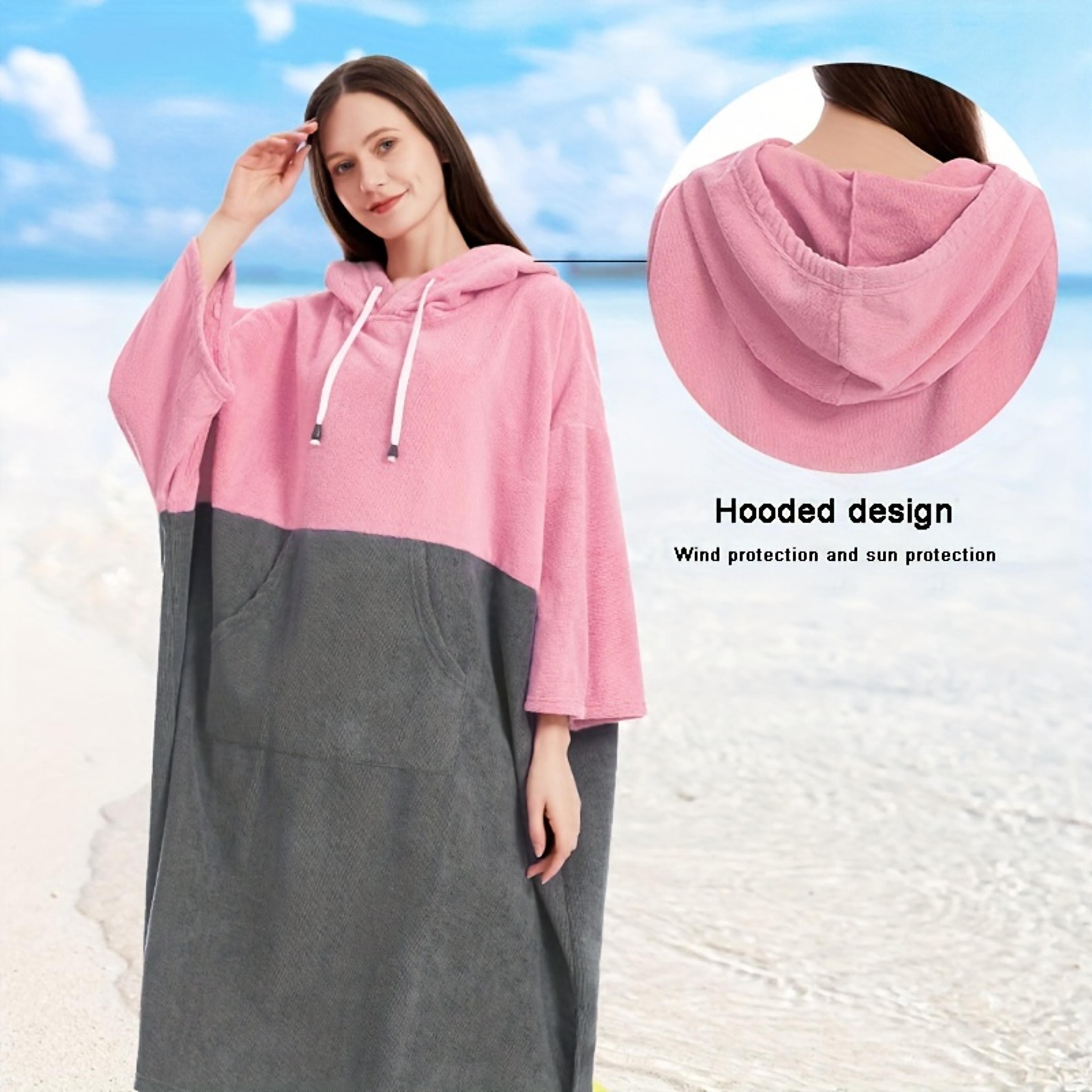 Quick Dry Microfiber Surf Changing Poncho Hooded Beach Towel For Adults 6