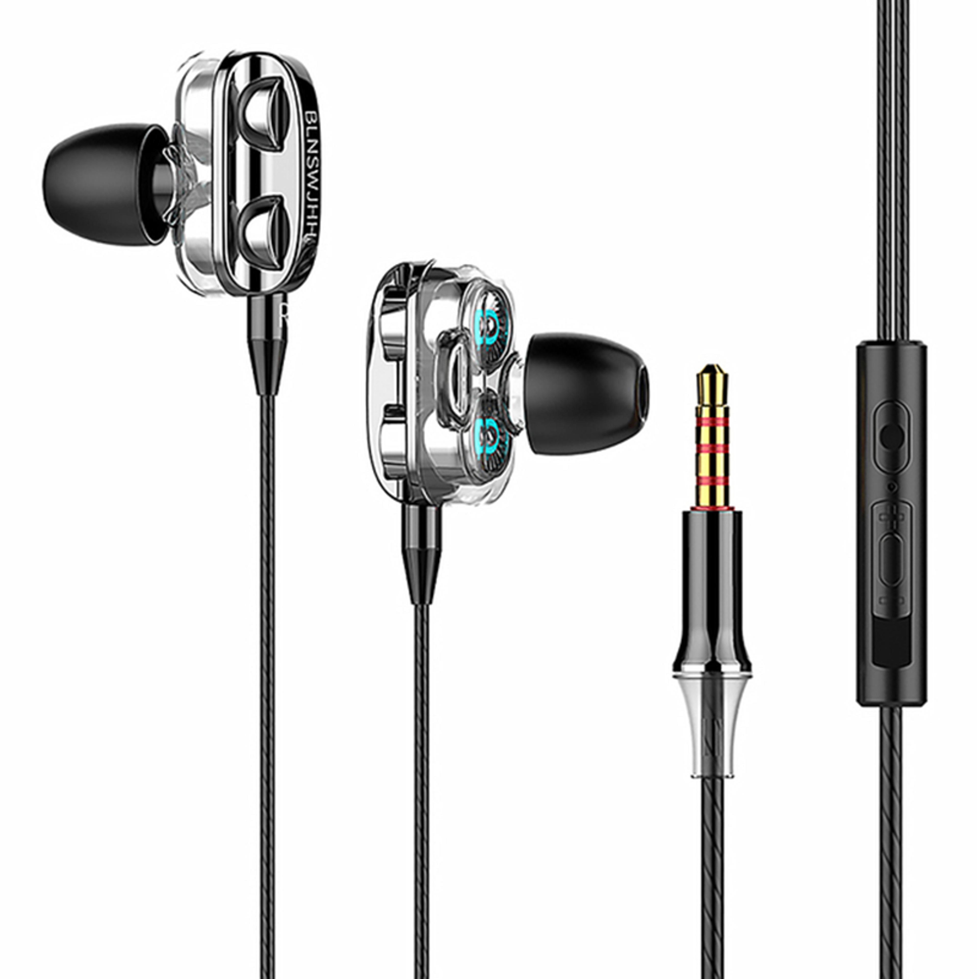 heavy bass wired earbuds with mic for gaming and music