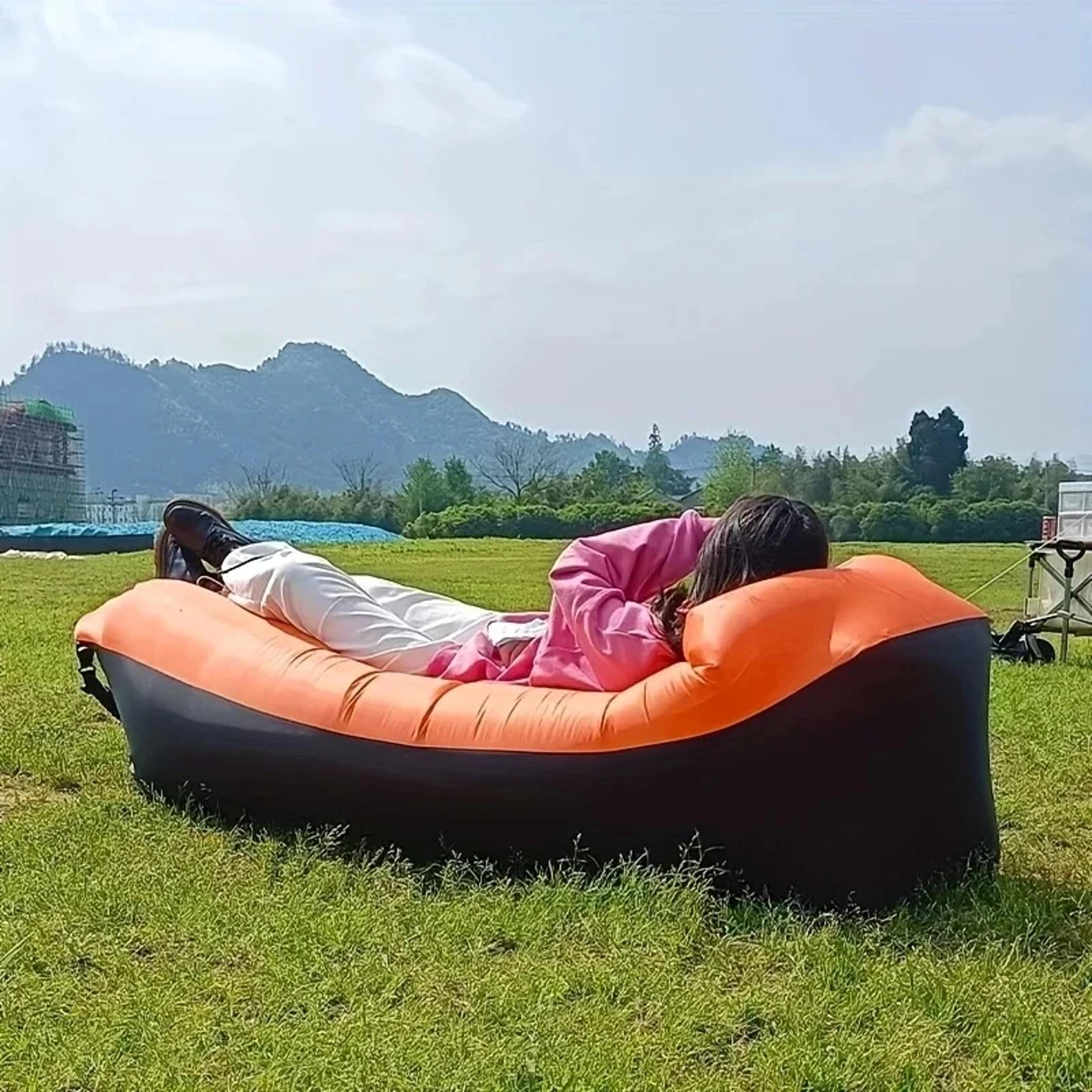 ultimate inflatable lounger air sofa waterproof camping hammock with integrated pillow
