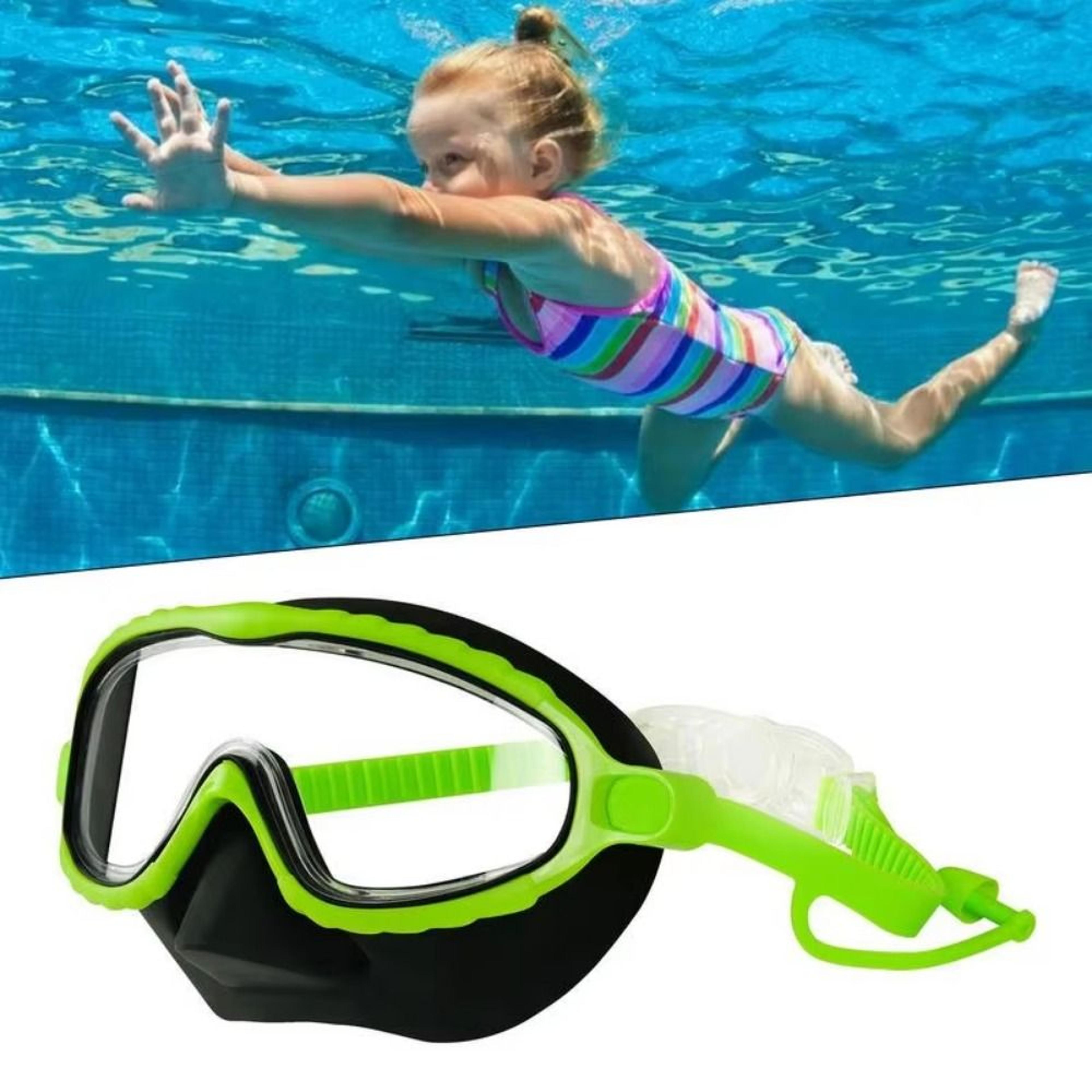 Kids Anti Fog Swim Goggles With Nose Cover Wide View Panoramic Diving Mask For Toddlers 1