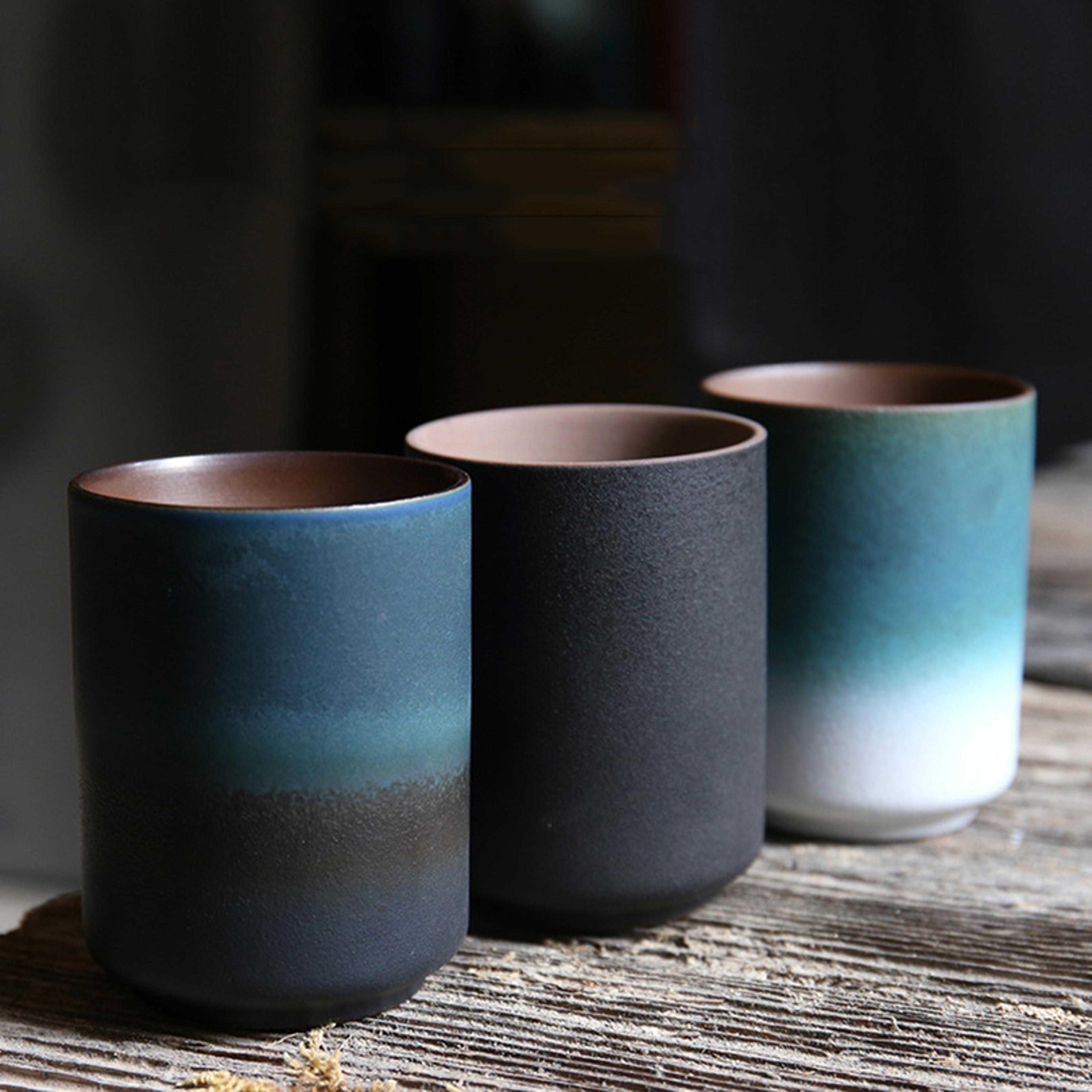 ceramic mug retro gradient stoneware coffee tea cup