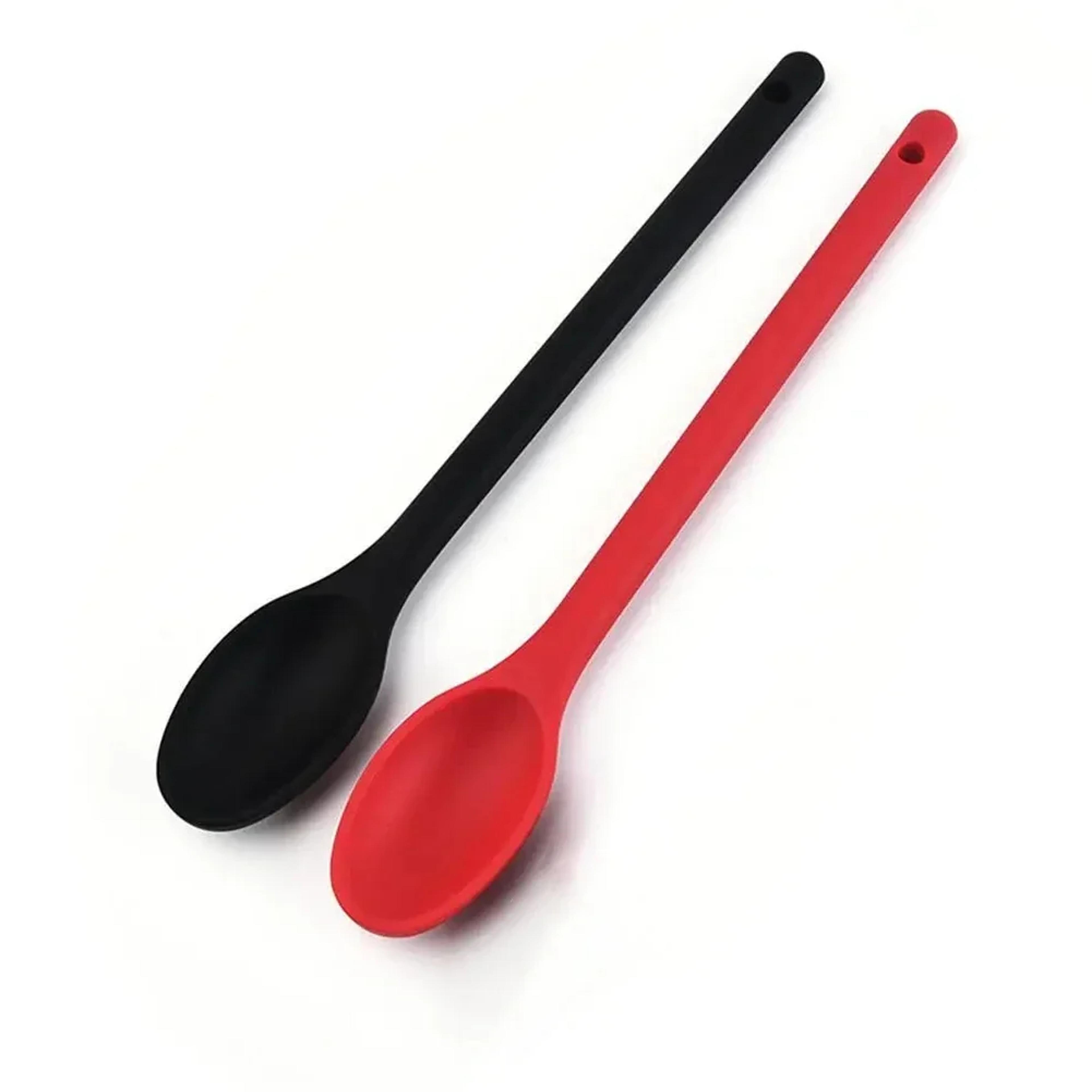 Silicone Mixing Spoon Long Handle Nonstick Serving Spoon 4