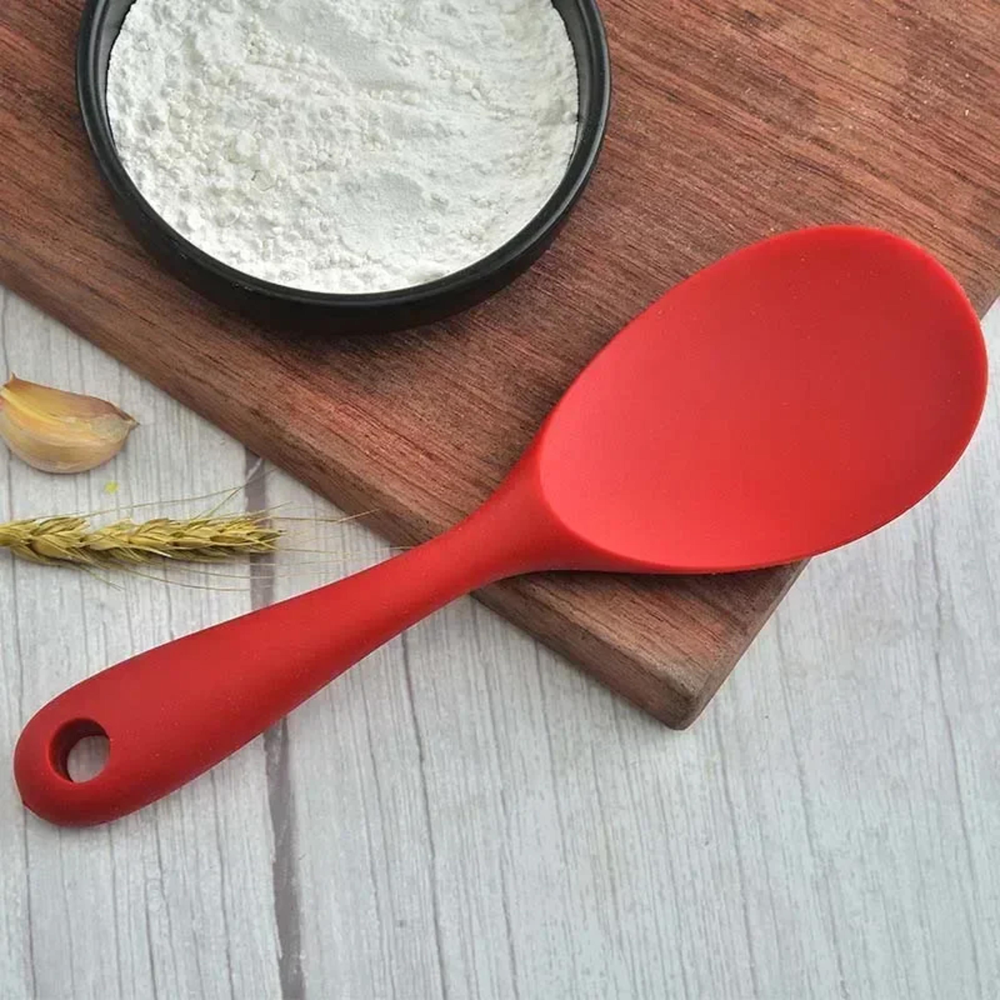 Silicone Cooking Spoon For Nonstick Pans Long Handle Serving And Mixing Spoon 1