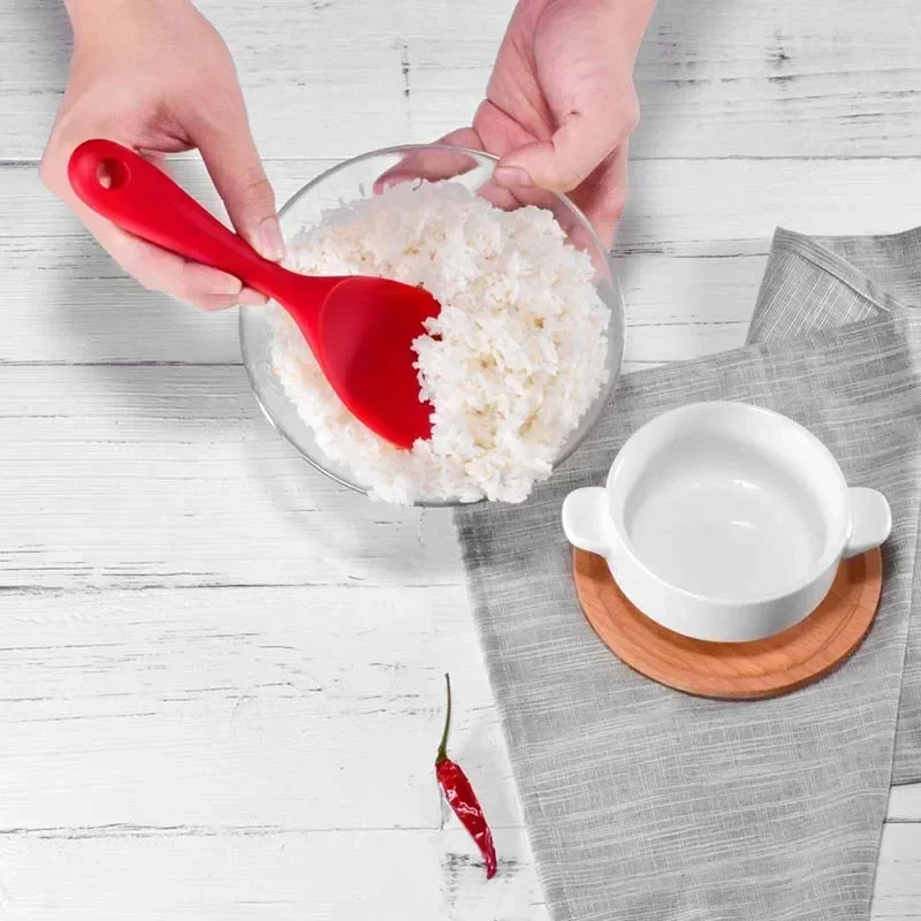 Silicone Cooking Spoon For Nonstick Pans Long Handle Serving And Mixing Spoon 3
