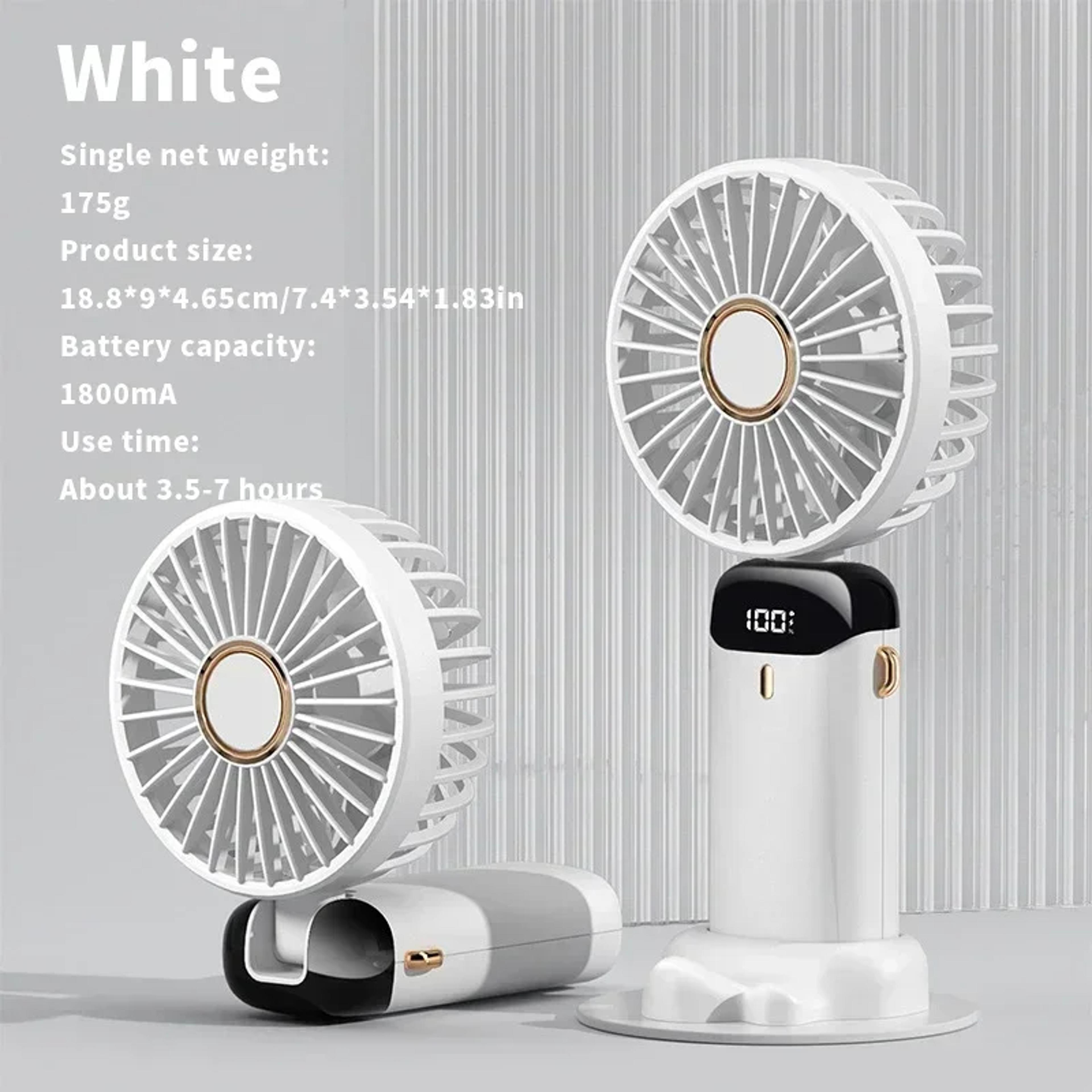 Foldable Portable Handheld Fan USB Rechargeable Mini Neck And Desktop Fan 7