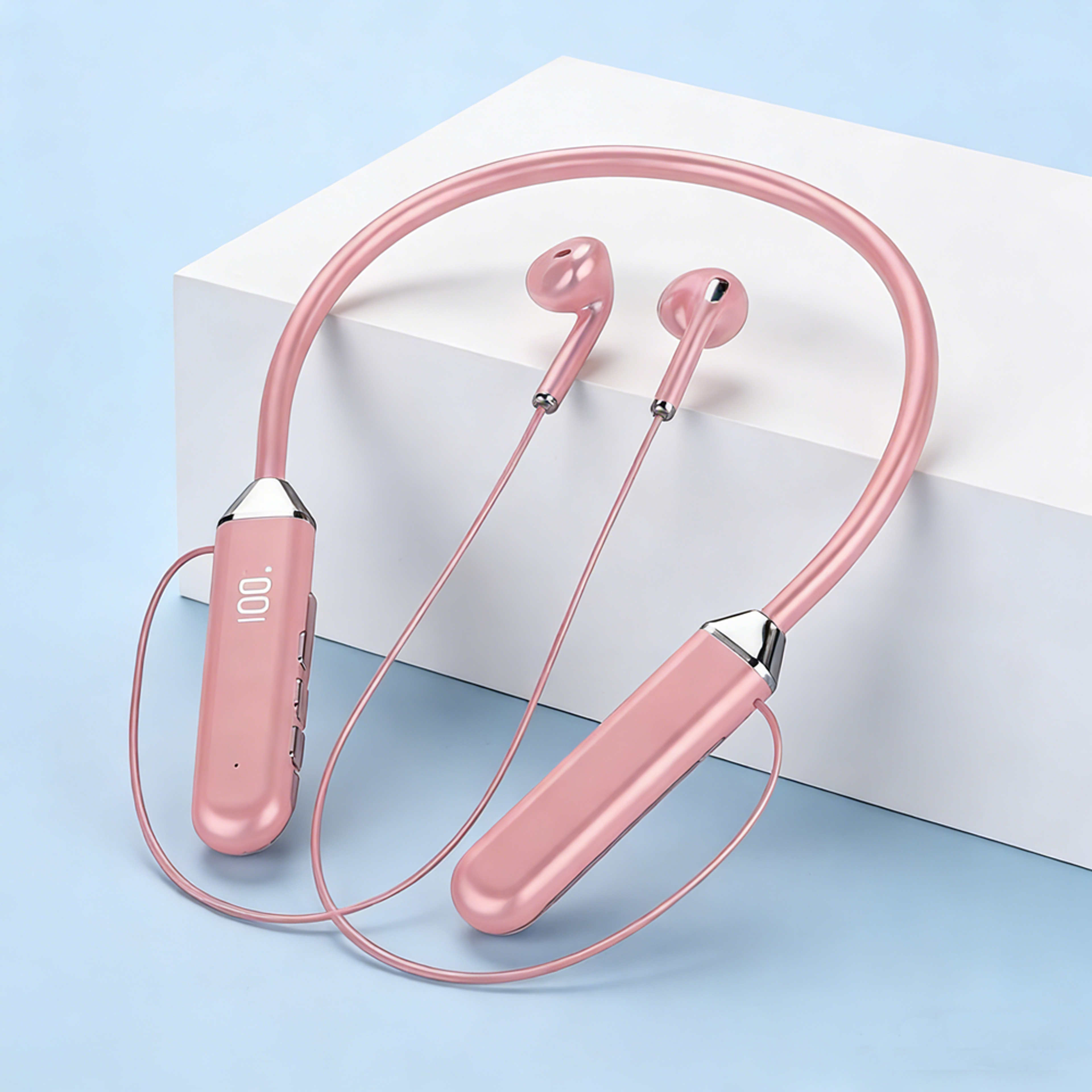 bluetooth neckband earphones with power display wireless gaming earbuds with mic