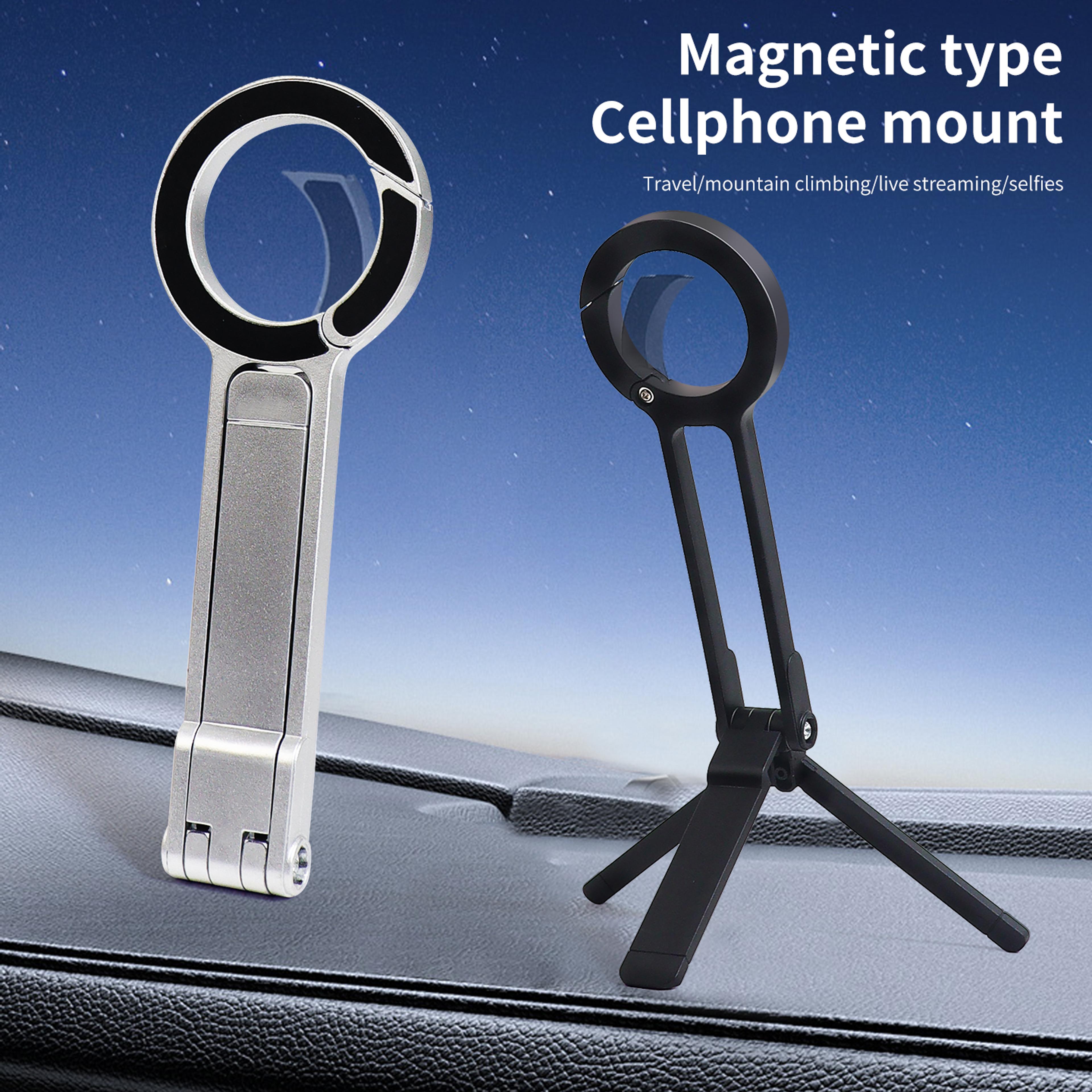 portable magnetic phone stand carabiner holder for travel hiking and hands free viewing