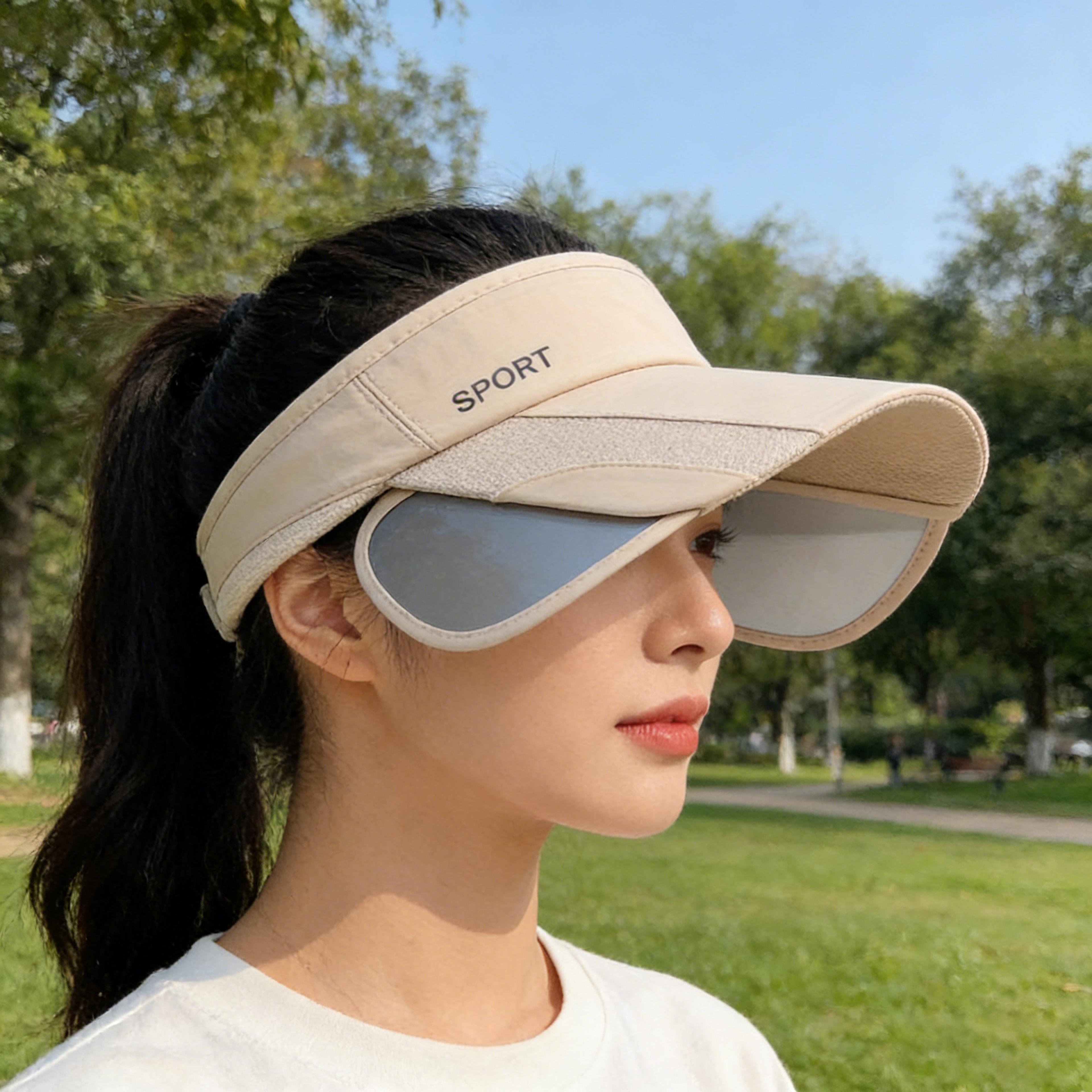 Retractable Brim Womens Sun Visor Hat For UV Face Protection 5