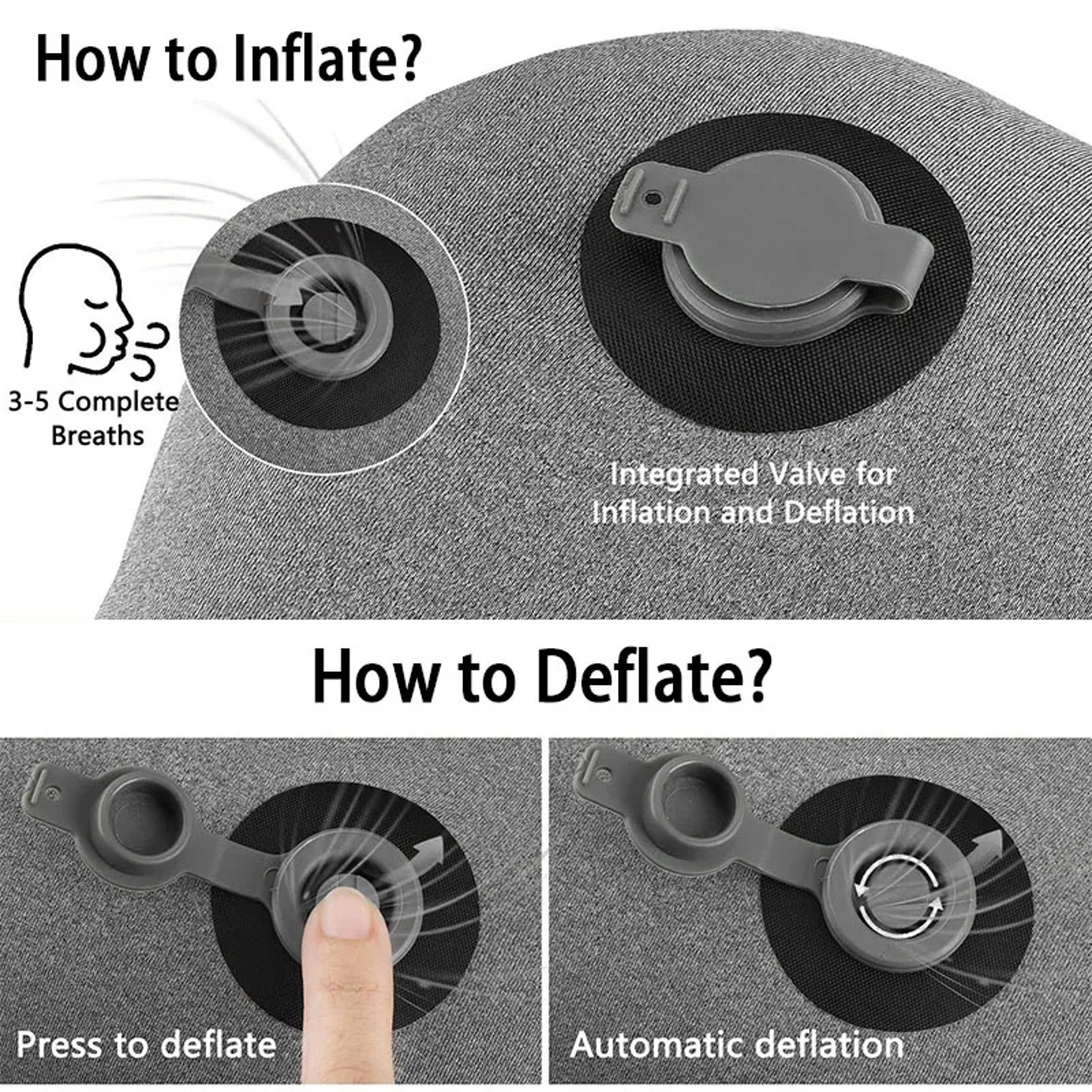 Ultralight Inflatable Neck  Lumbar Support Pillow Portable Washable Cover Travel Pillow 4