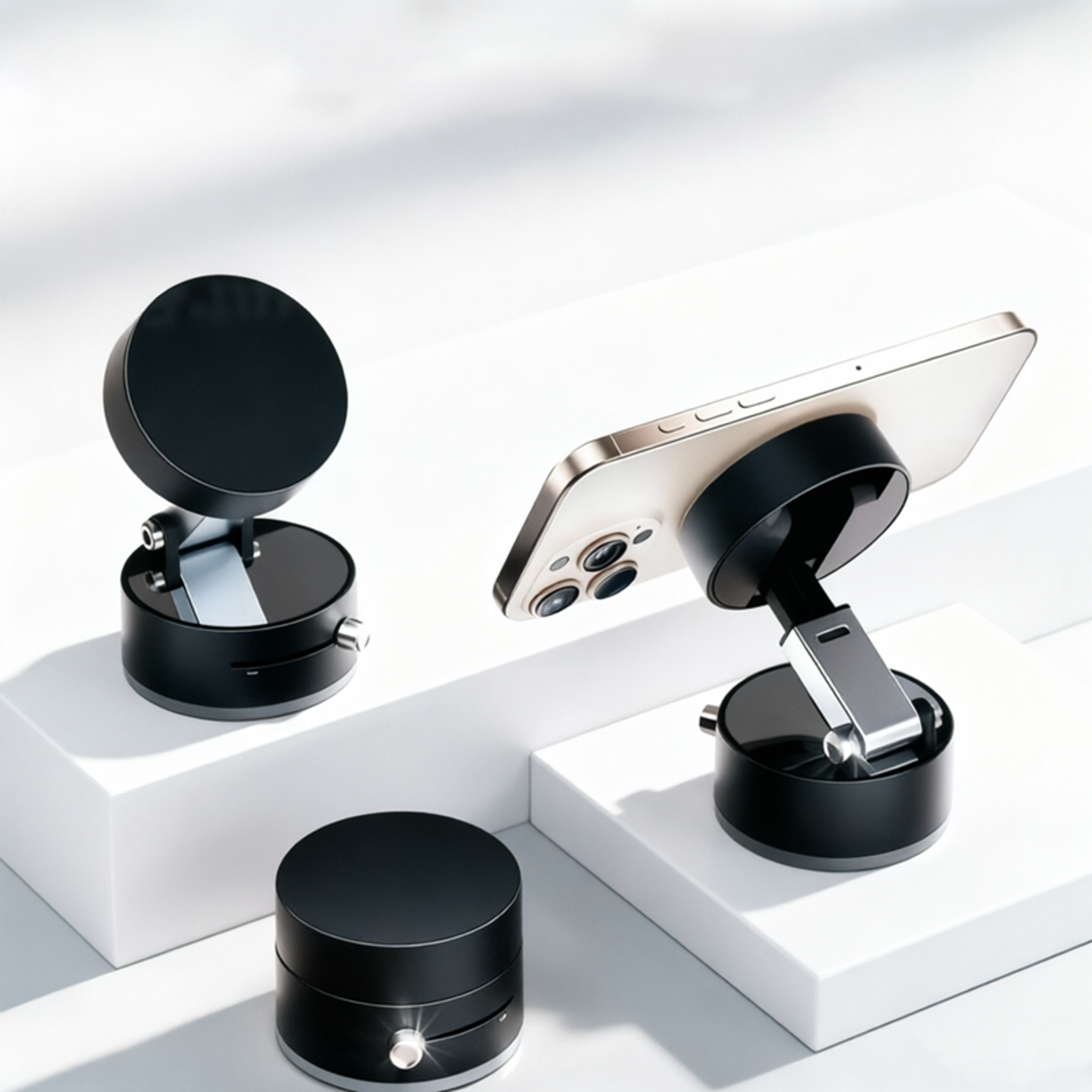 universal magnetic suction cup swivel stand for mobile devices