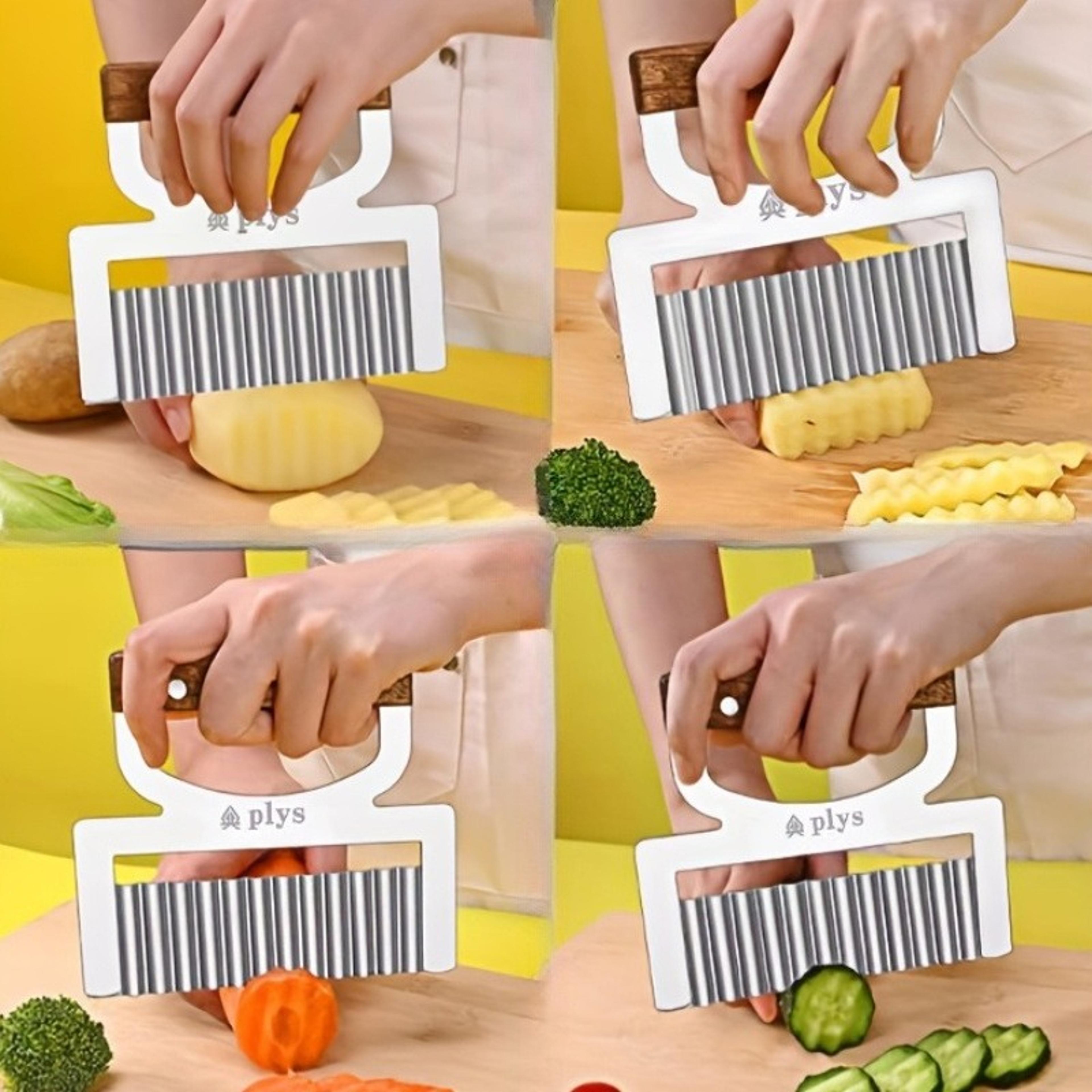 Premium Stainless Steel Potato Peeler  Wavy Knife Cutter Ergonomic Fruit  Vegetable Tool 1