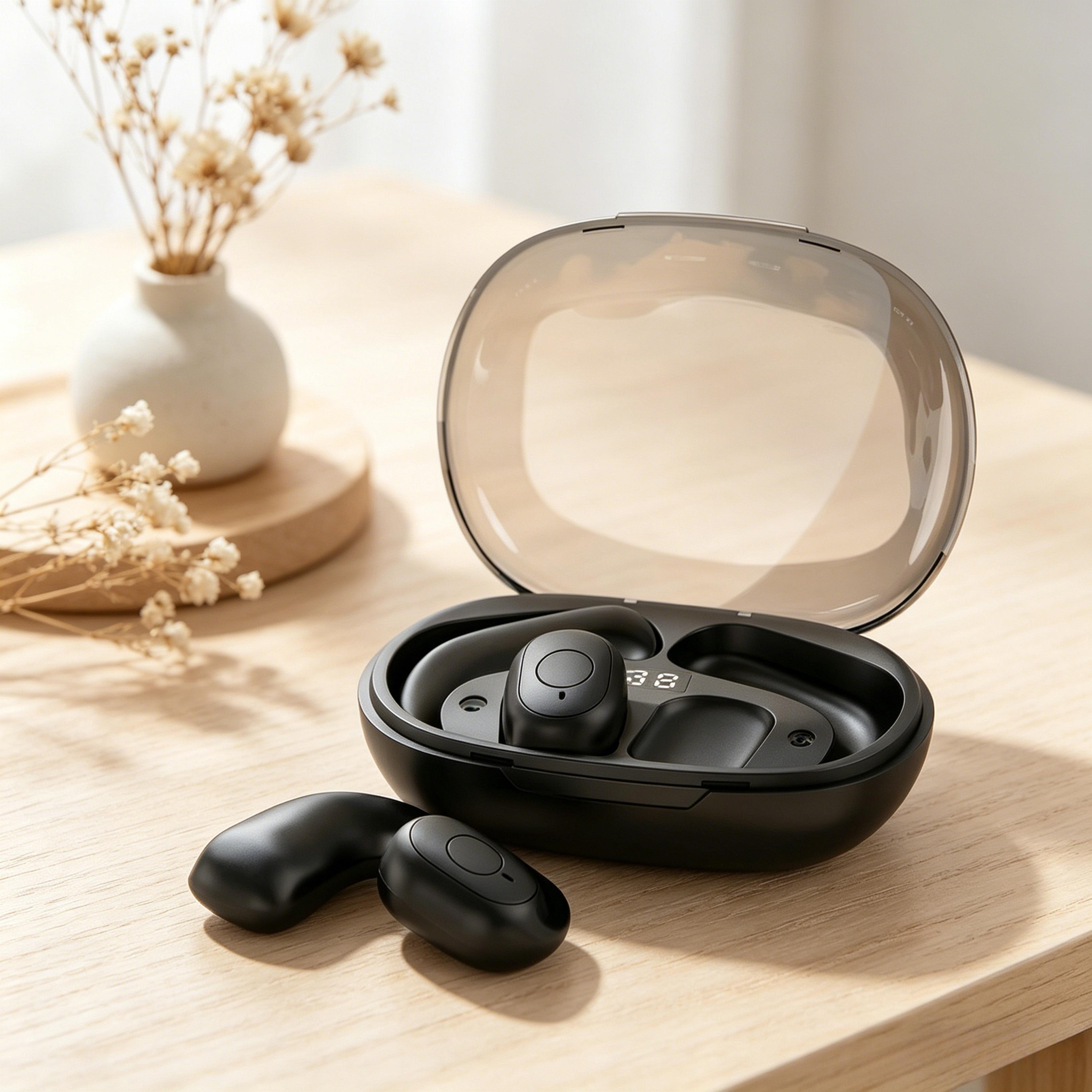 premium wireless bluetooth earphones with noise cancelling microphone headset