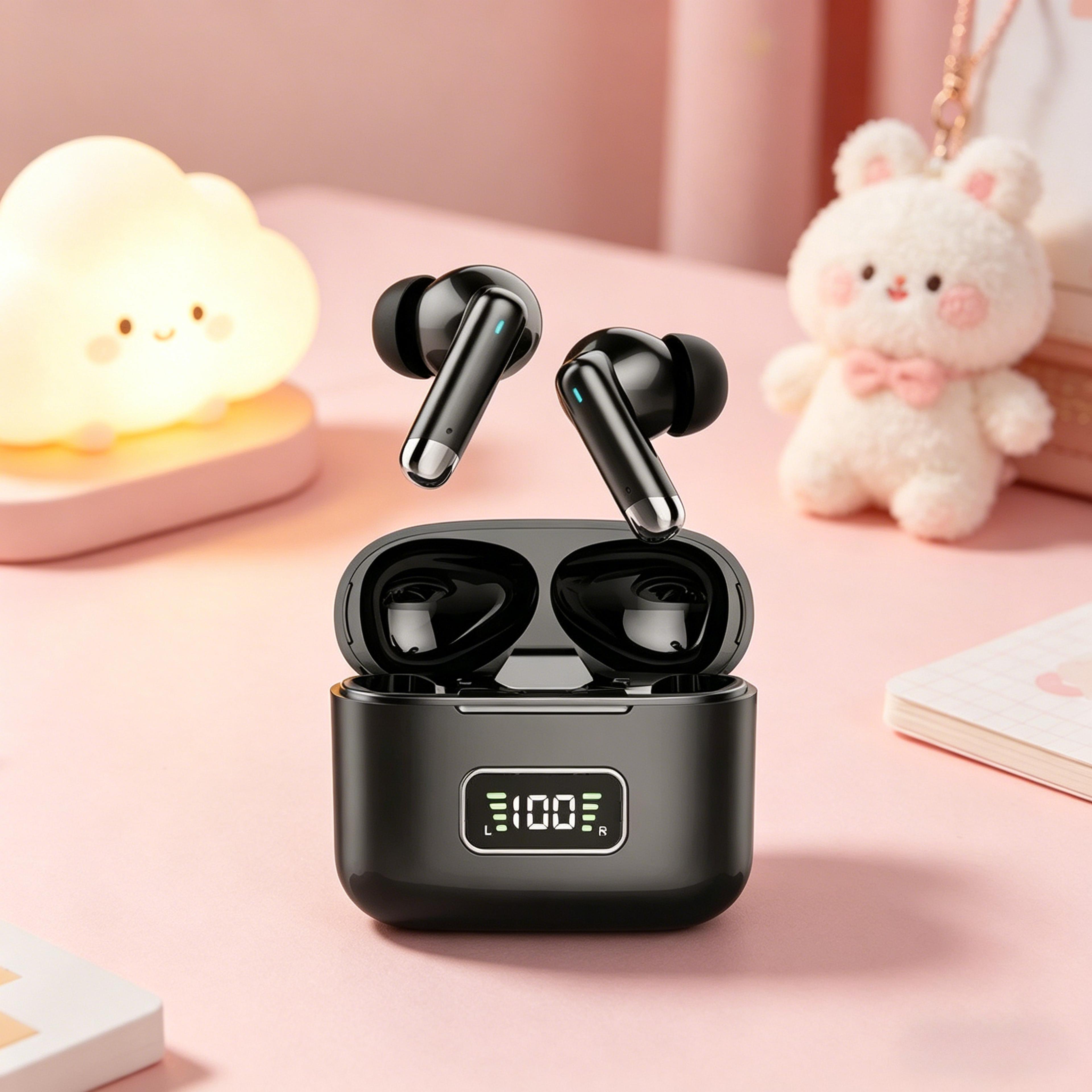 Premium Wireless Earbuds With Mic Bluetooth Headset Waterproof  Noise Cancelling 0