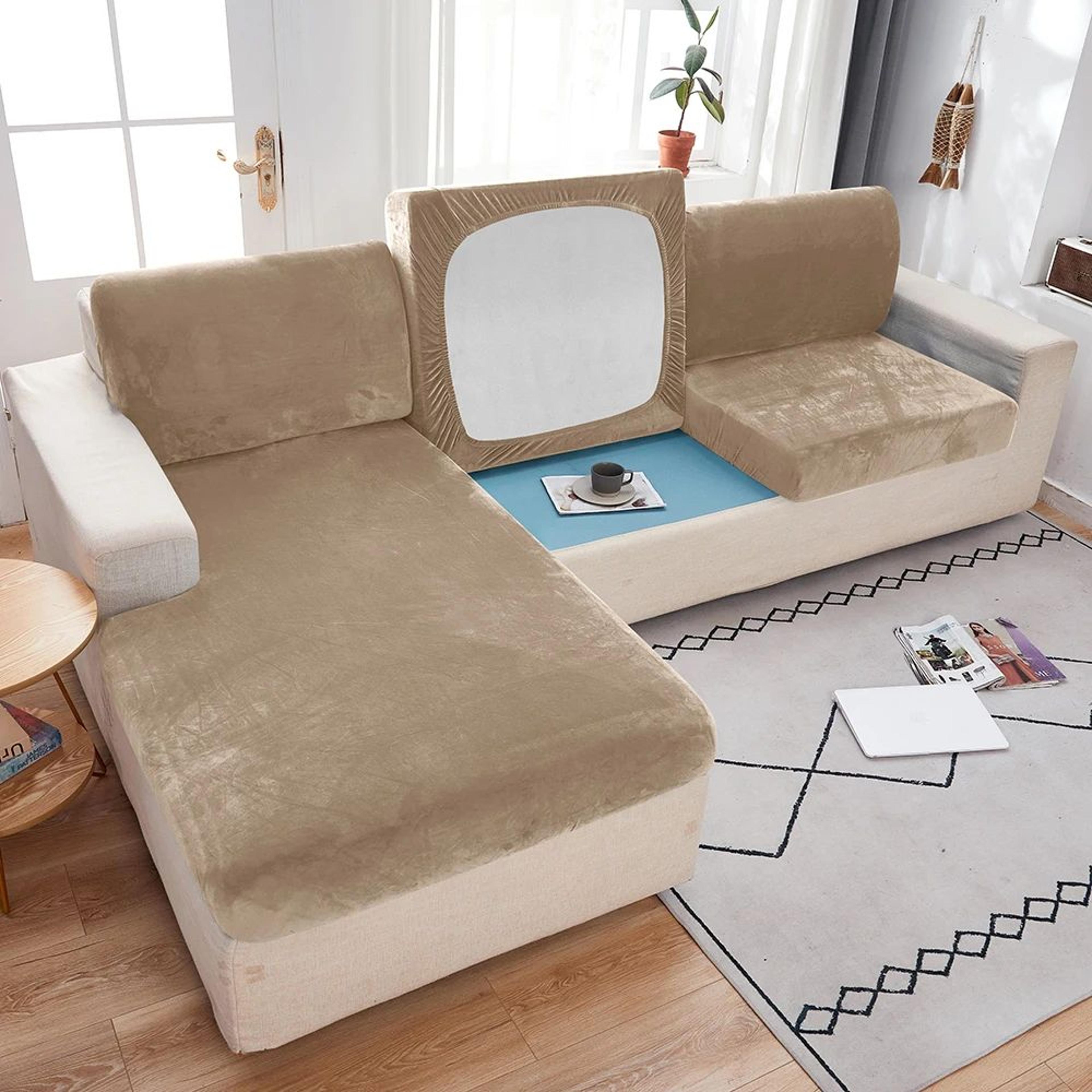 Premium Anti Slip Plush Sofa Cover Elastic Couch Protector For Living Room  Bedroom 9