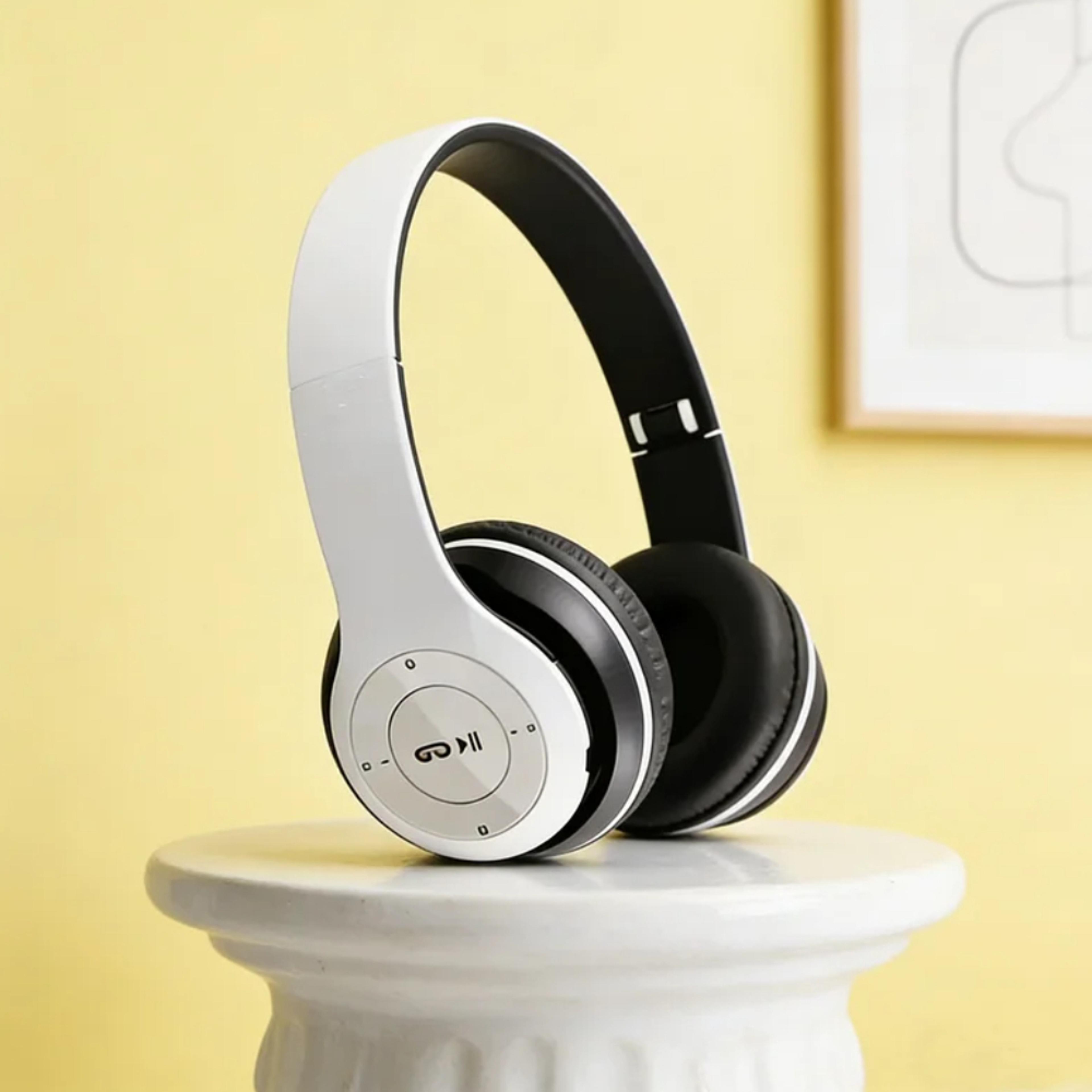 foldable wireless bluetooth headphones overhead gaming earphones with mic