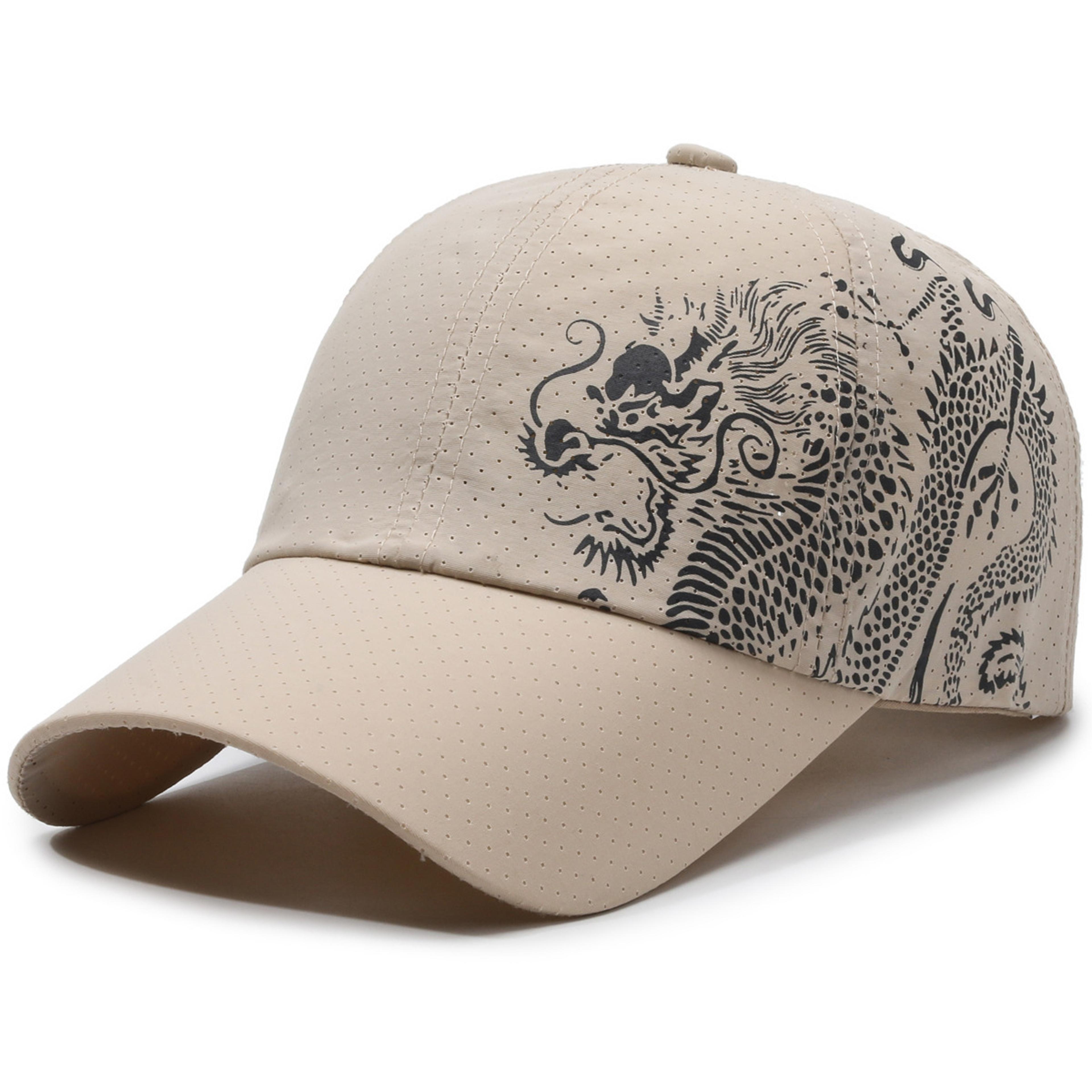 Dragon Print Quick Dry Baseball Cap Sun Protection Duckbill Summer Sports Hat 3