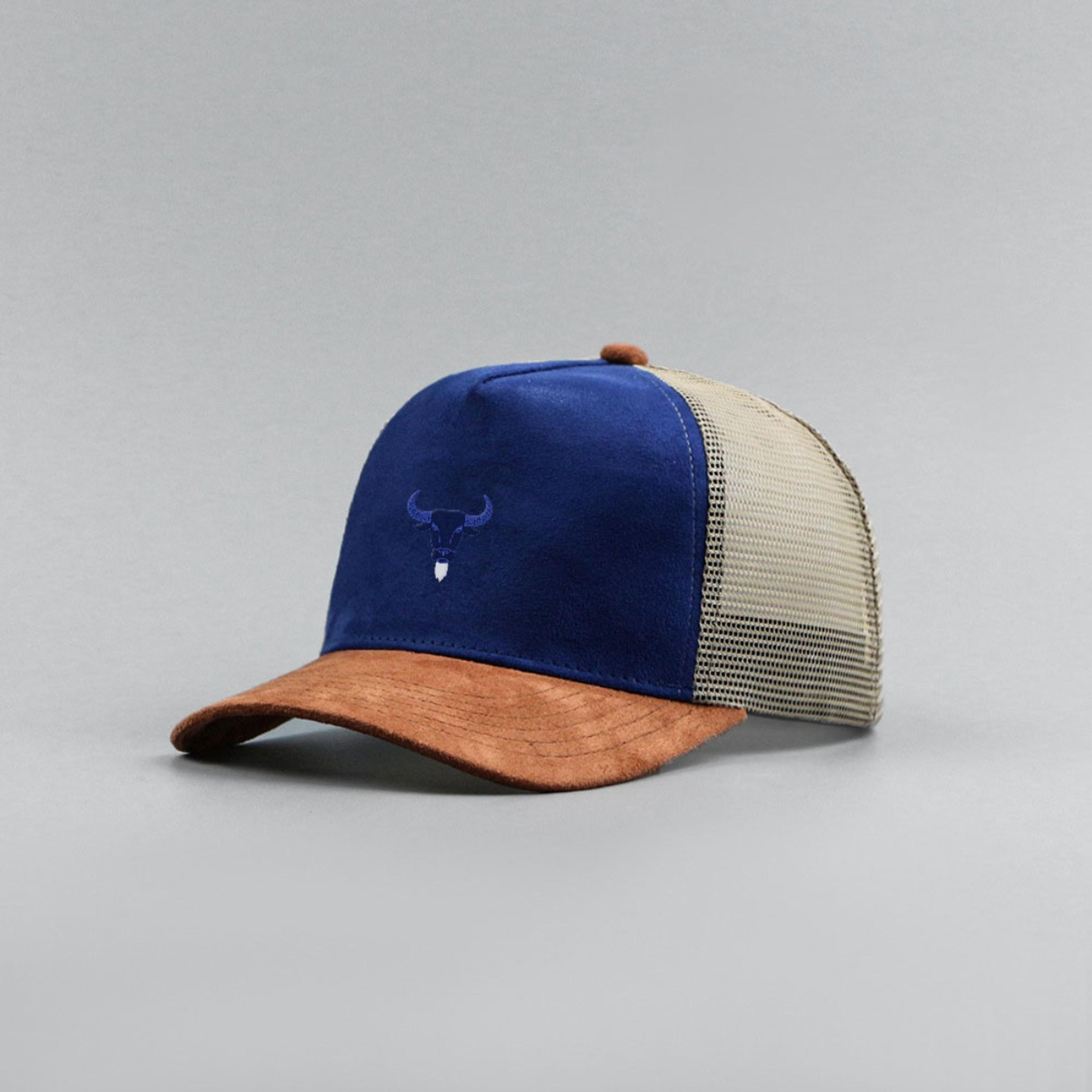 Blue Bull Head Mesh Trucker Hat Unisex Breathable Outdoor Baseball Cap 5
