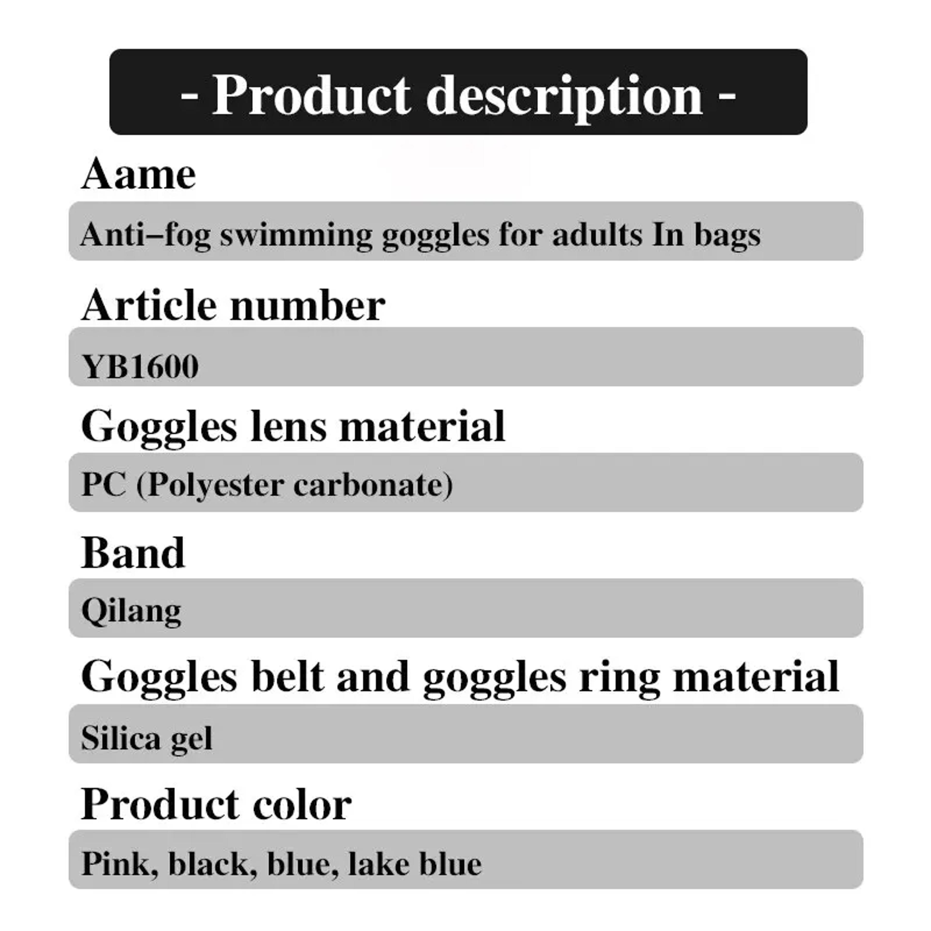 HD Anti Fog Swim Goggles With Silicone Seal For Adults And Kids 1