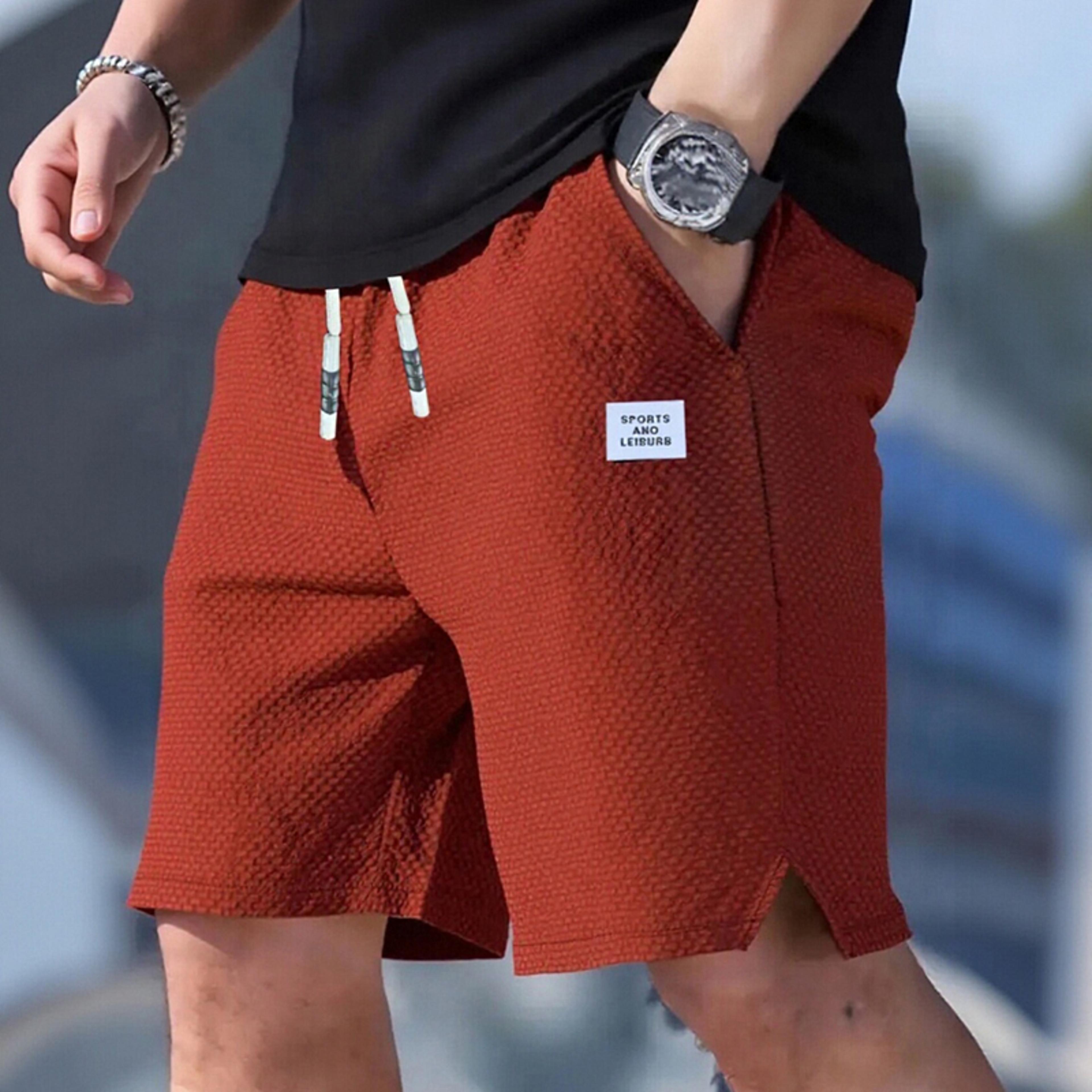 Mens Breathable Textured Casual Shorts For Beach Sports And Daily Wear 4
