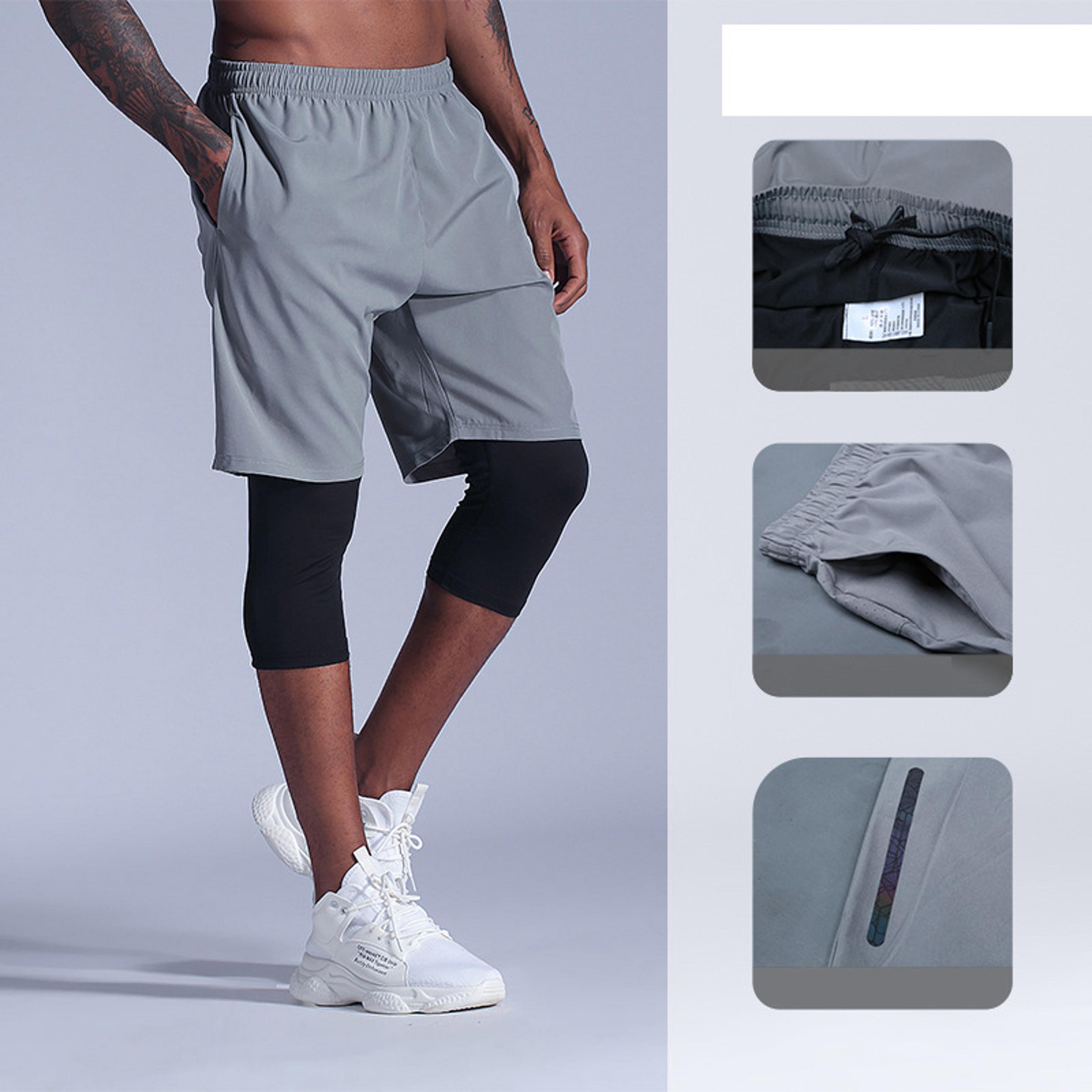Mens Compression Pants Dry Fit Basketball Running Training Tights 3