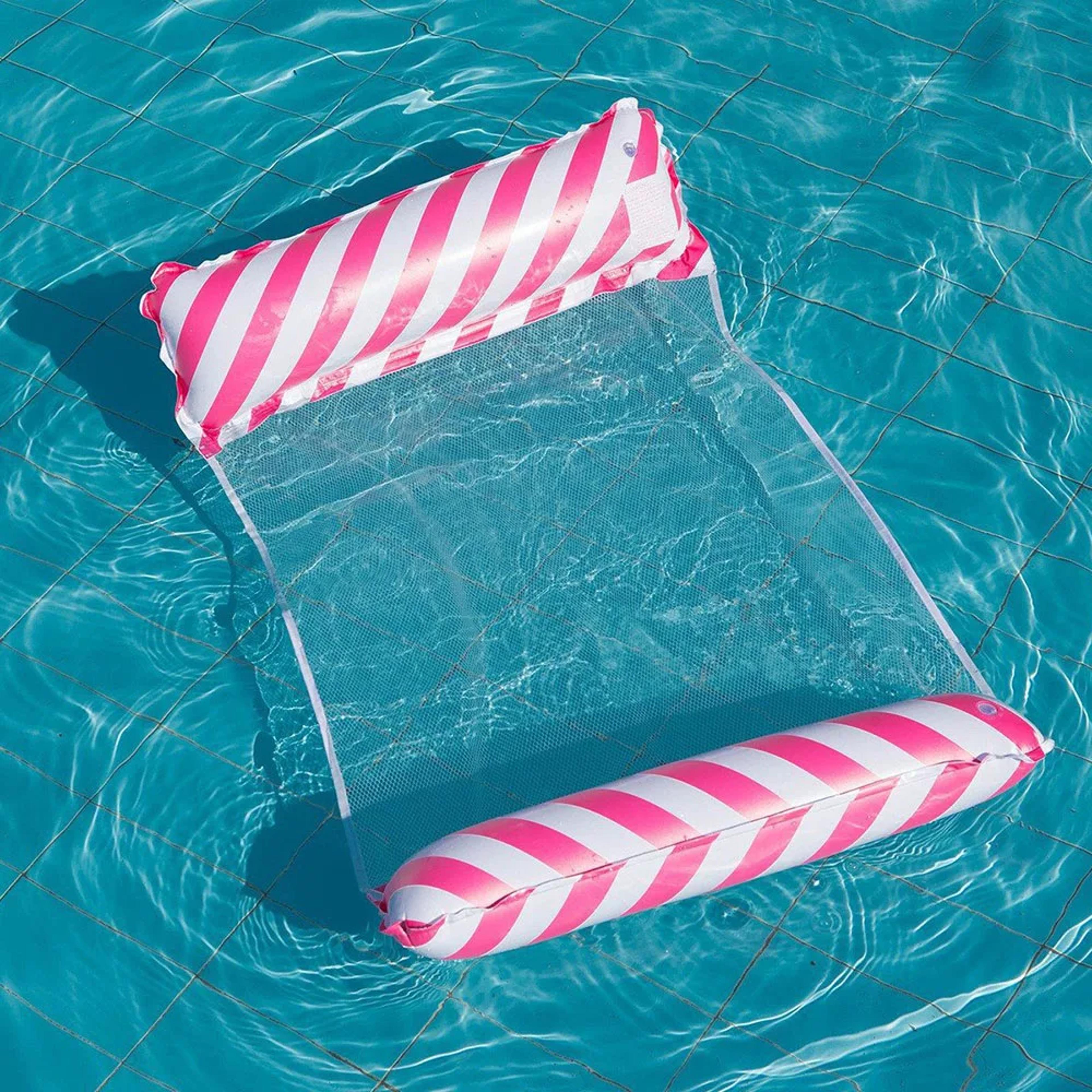 Foldable Water Hammock Float Inflatable Pool Lounger For Relaxing Swimming And Pool Parties 4