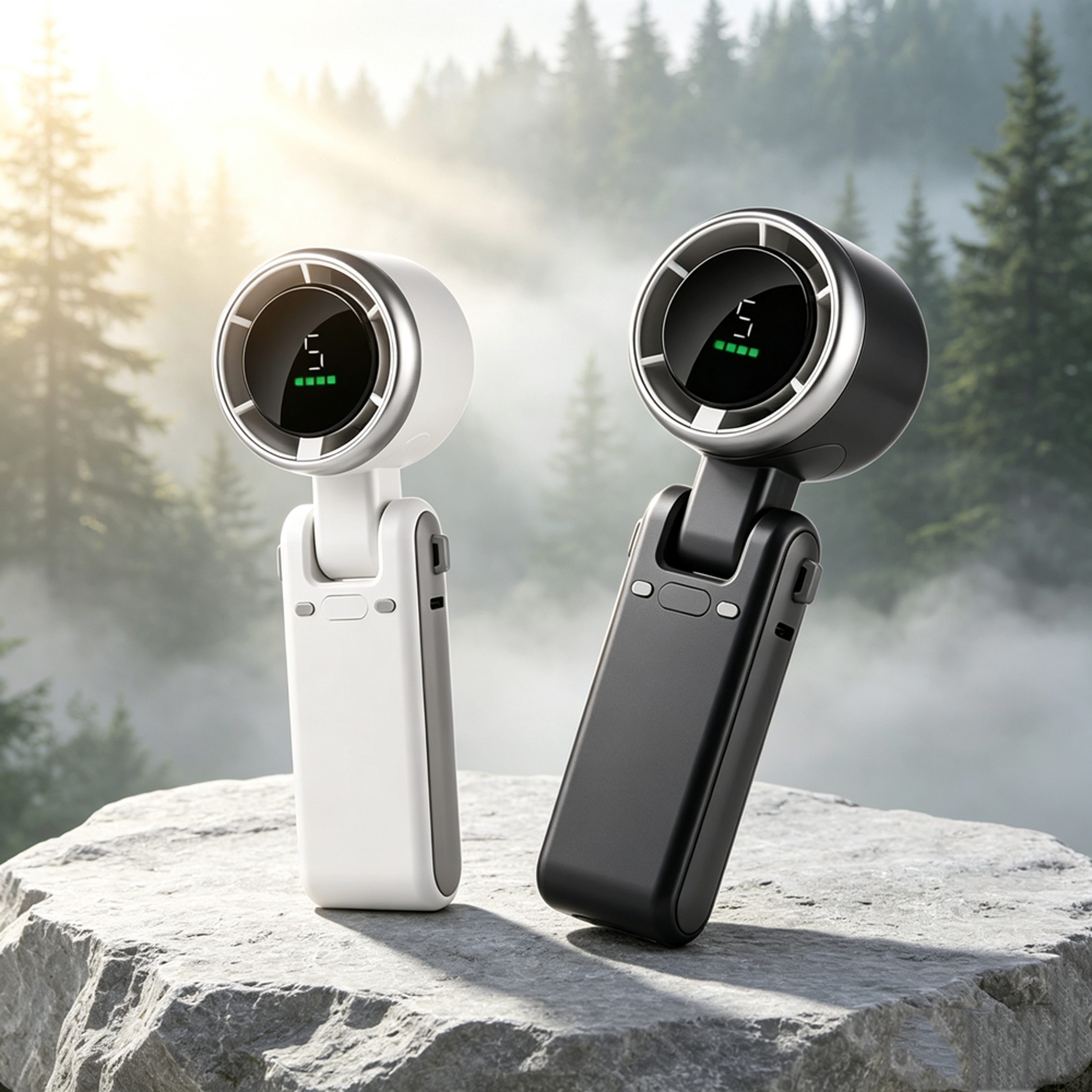 Versatile Portable Cooling Fan With Rechargeable Neck Fan And Handheld Tripod Fan Mount 0