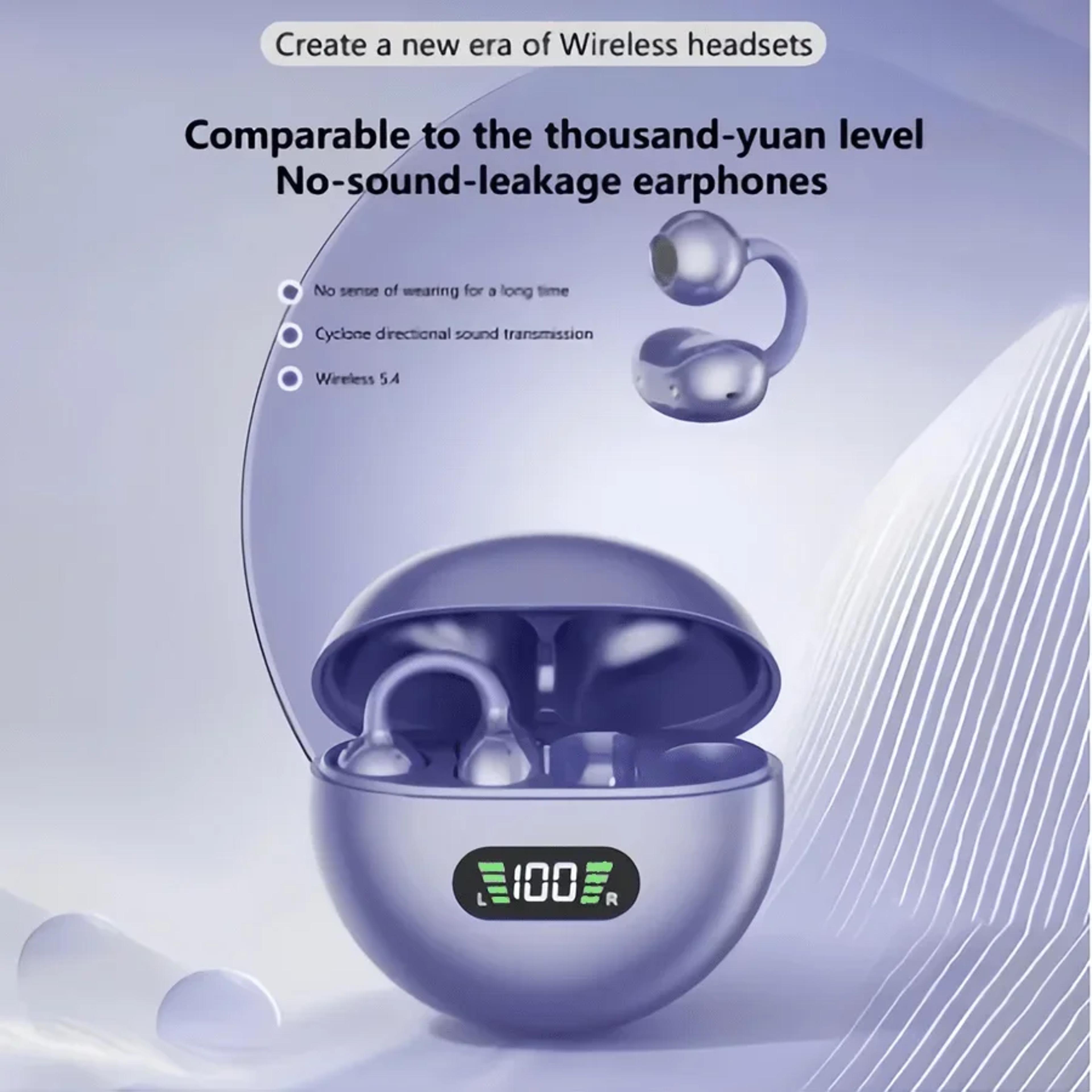 OpenFit Bluetooth Clip On Earbuds With Digital Display 1