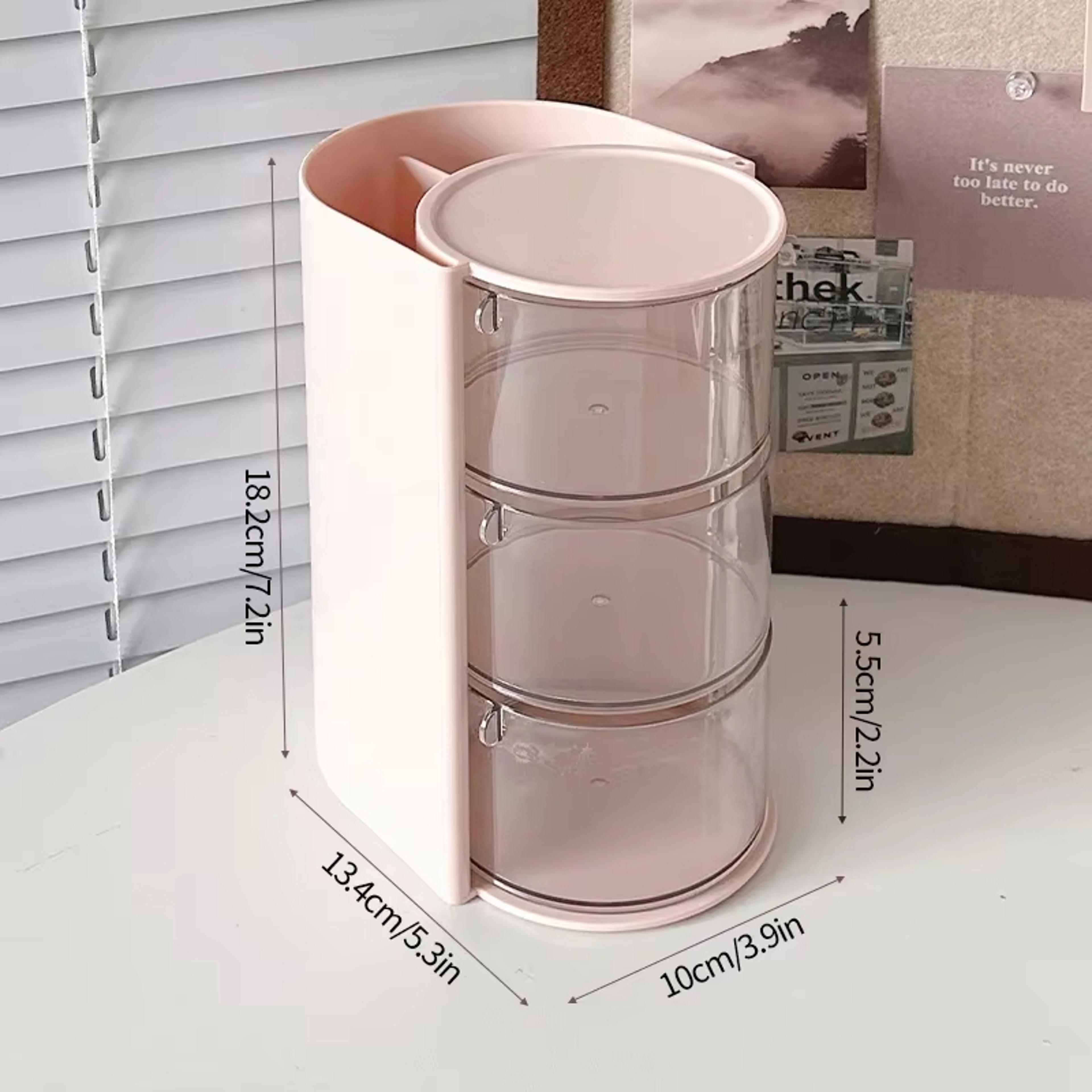 Rotating Makeup Organizer With Beauty Blender And Cosmetic Storage Compartments 5
