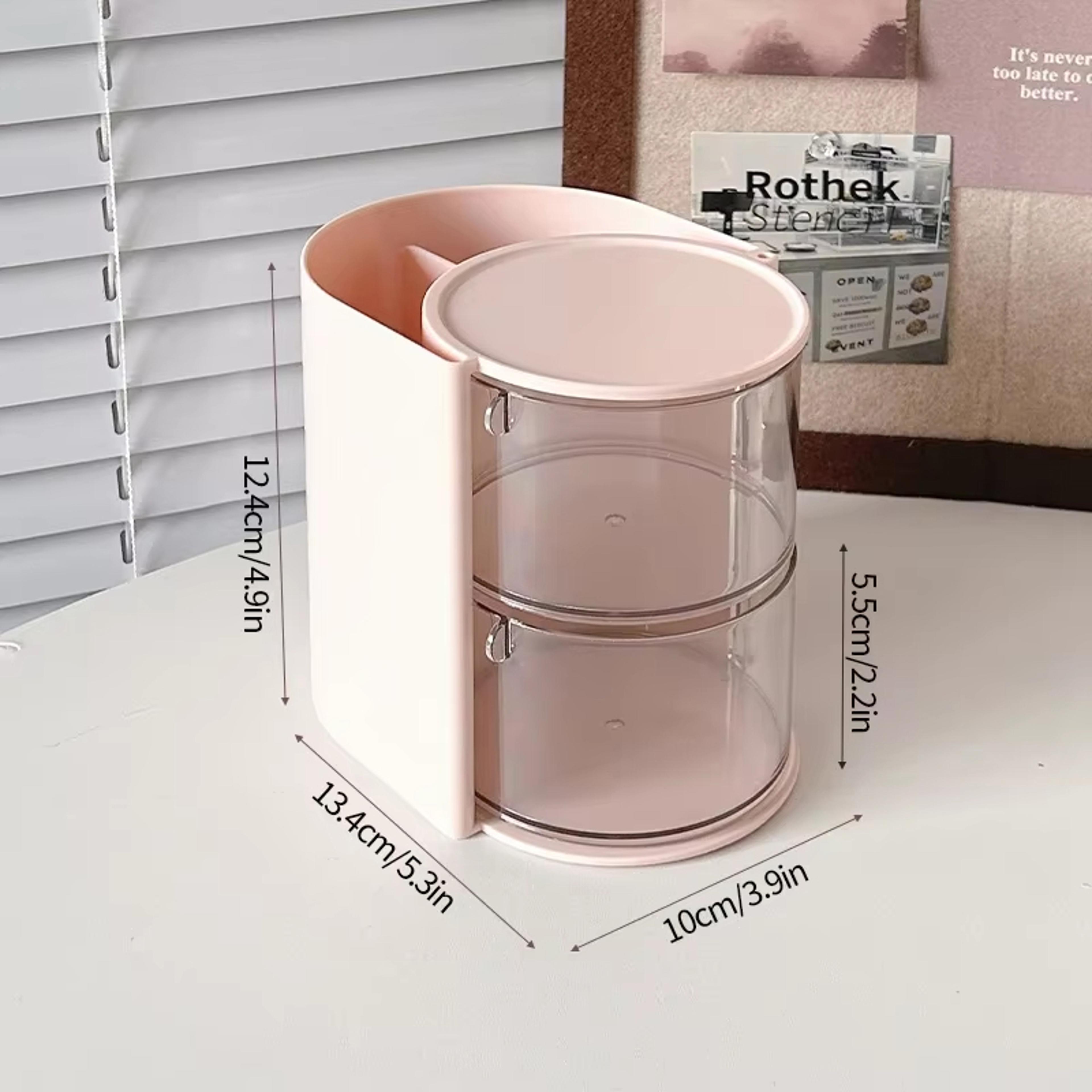 Rotating Makeup Organizer With Beauty Blender And Cosmetic Storage Compartments 8